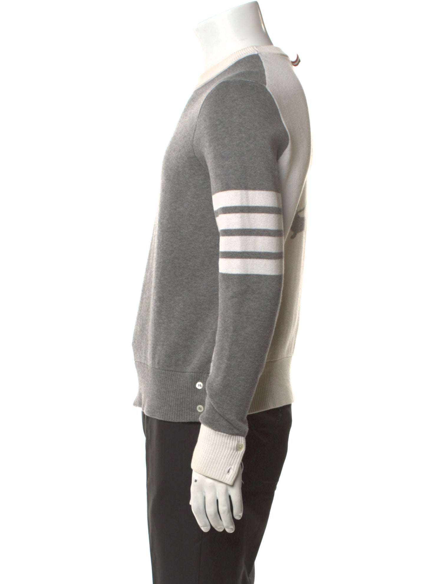 Thom Browne 4-Bar Colorblock Pattern Pullover