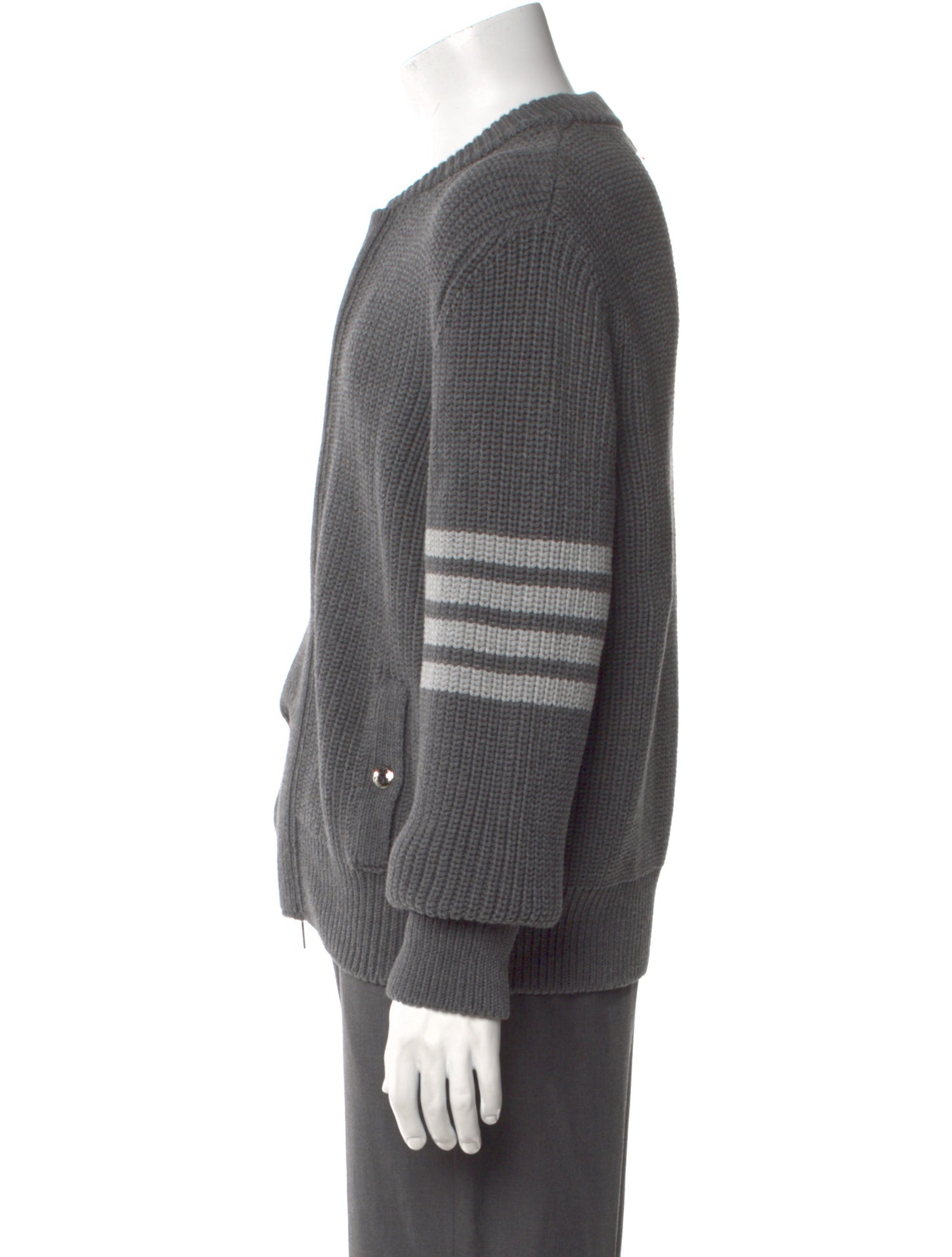 Thom Browne 4-Bar Crew Neck Cardigan