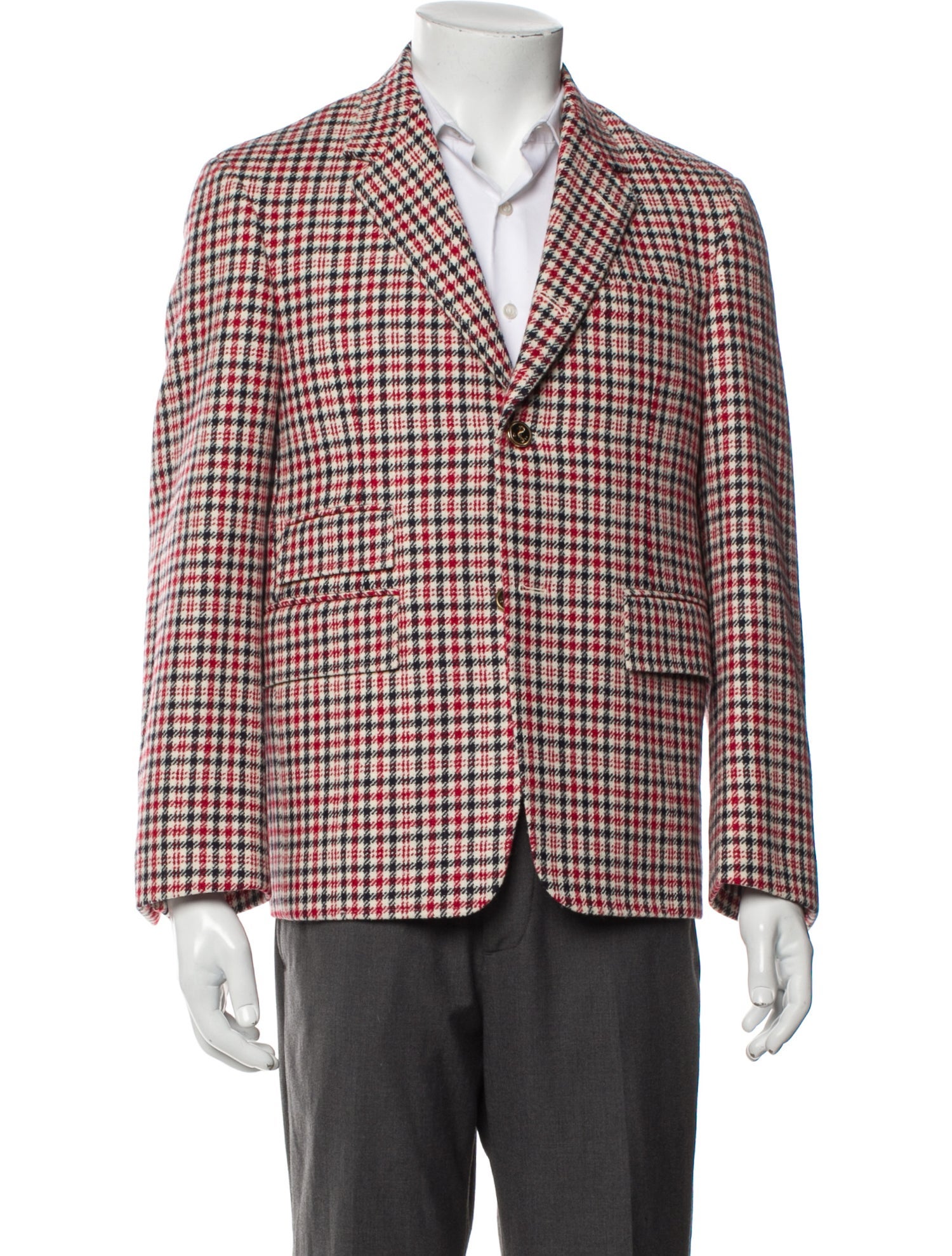 Thom Browne Wool Plaid Print Blazer