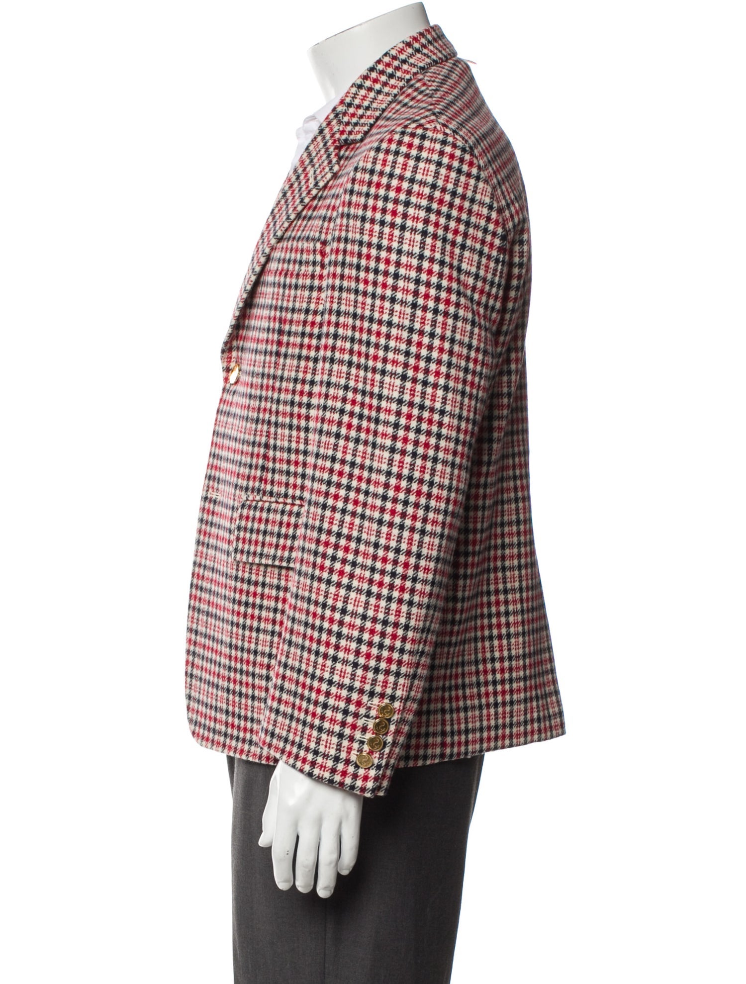 Thom Browne Wool Plaid Print Blazer
