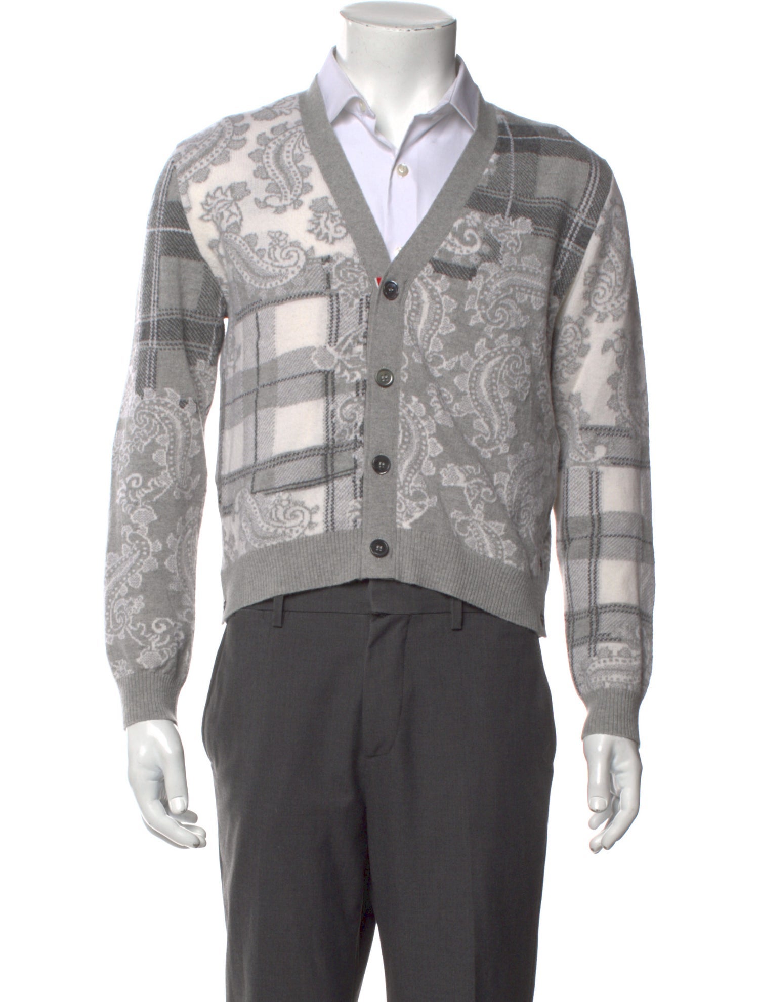 Thom Browne Virgin Wool Striped Cardigan