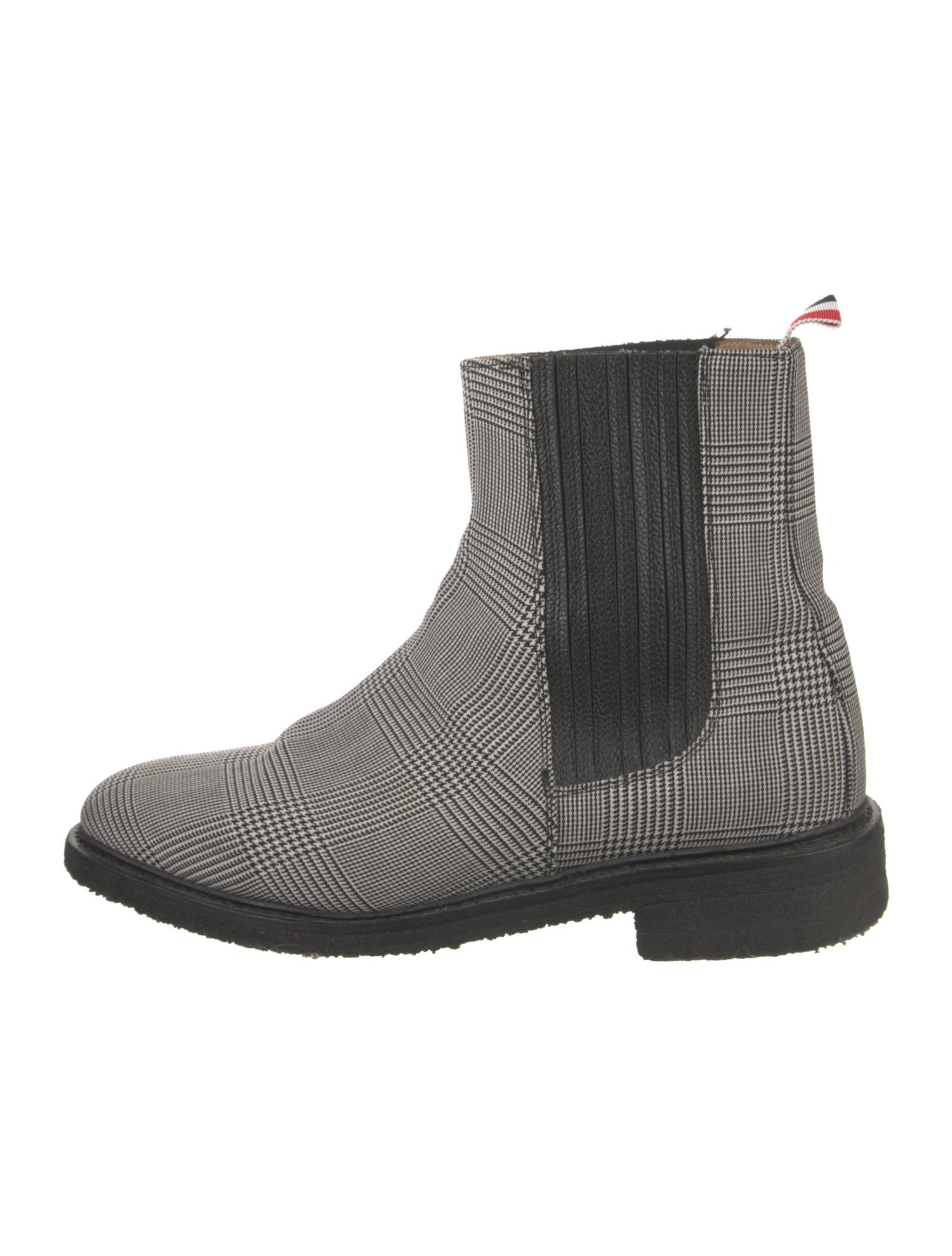 Thom Browne Leather Houndstooth Print Chelsea Boots