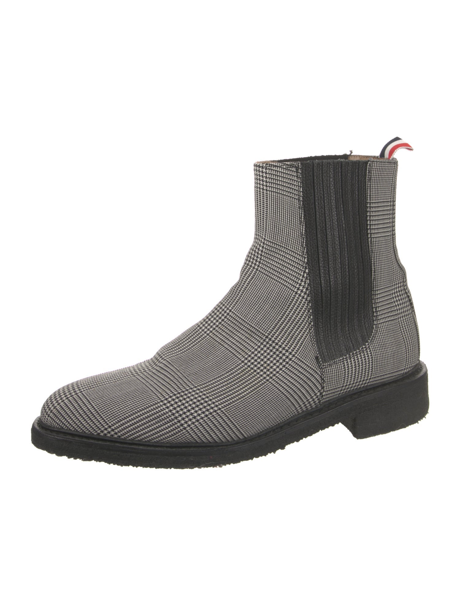 Thom Browne Leather Houndstooth Print Chelsea Boots