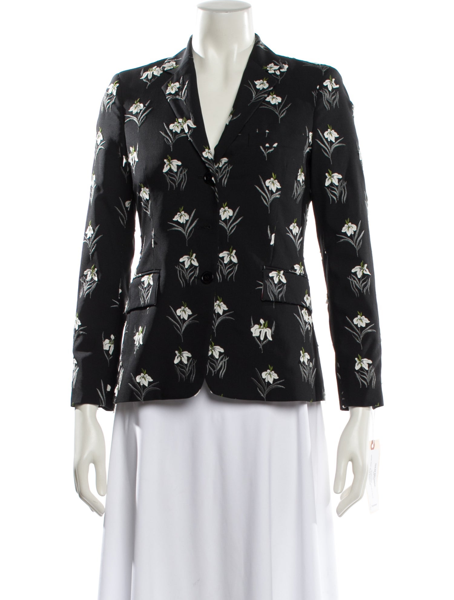 Thom Browne Floral Motif Wool Blazer