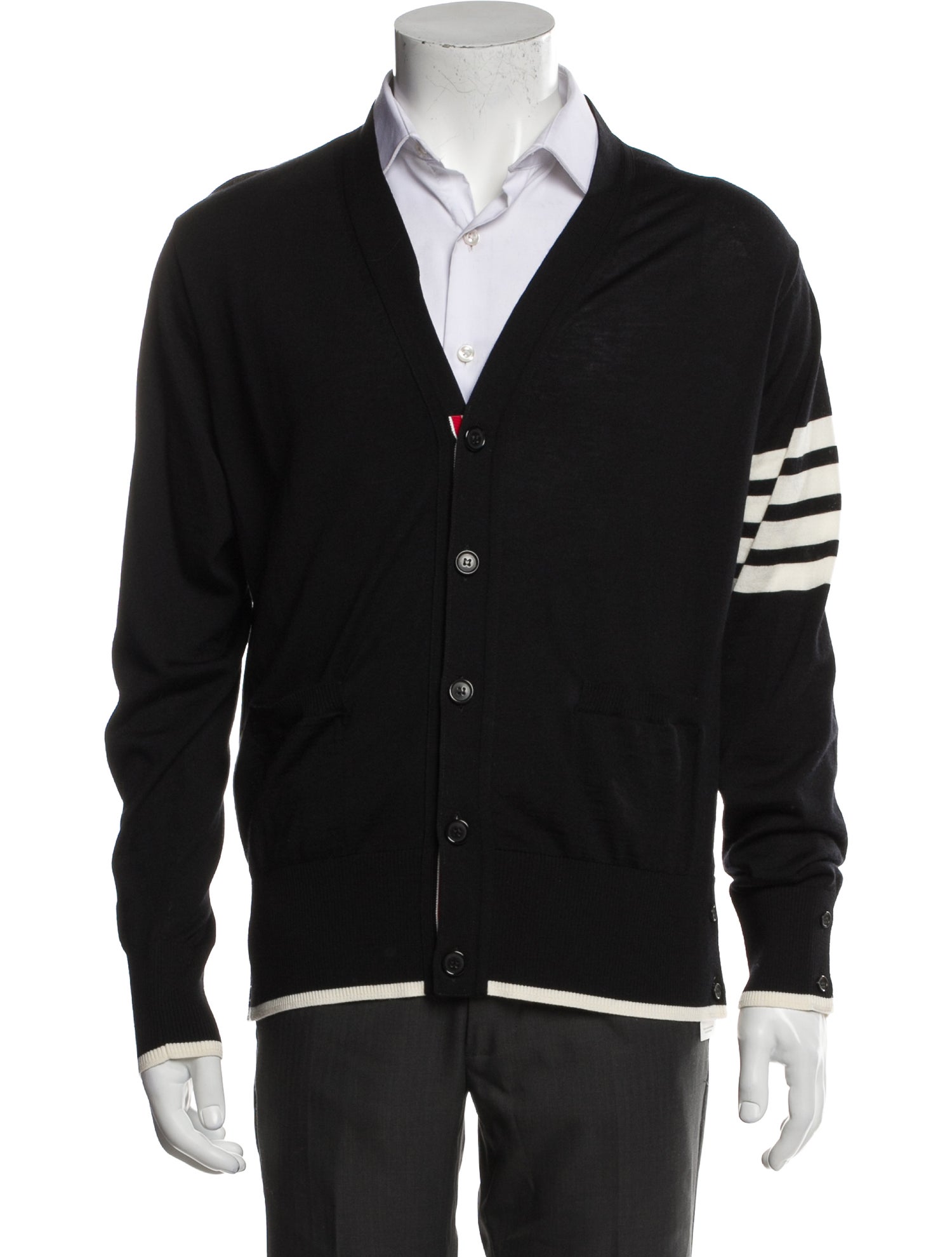 Thom Browne 4-Bar Virgin Wool Cardigan