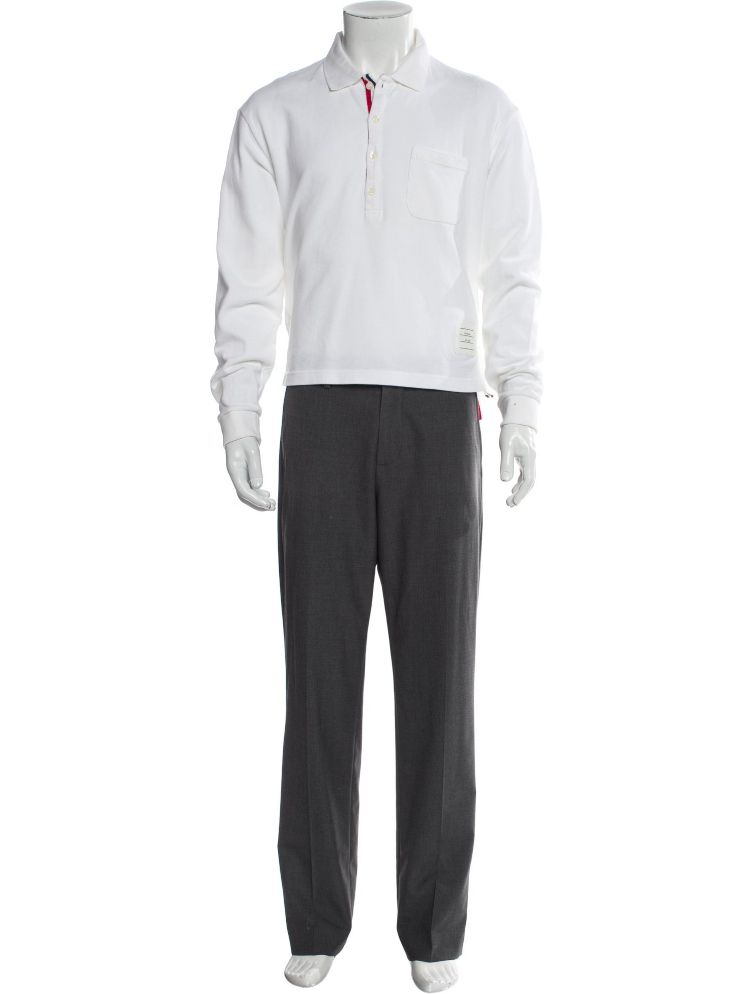 Thom Browne Collar Long Sleeve Polo Shirt