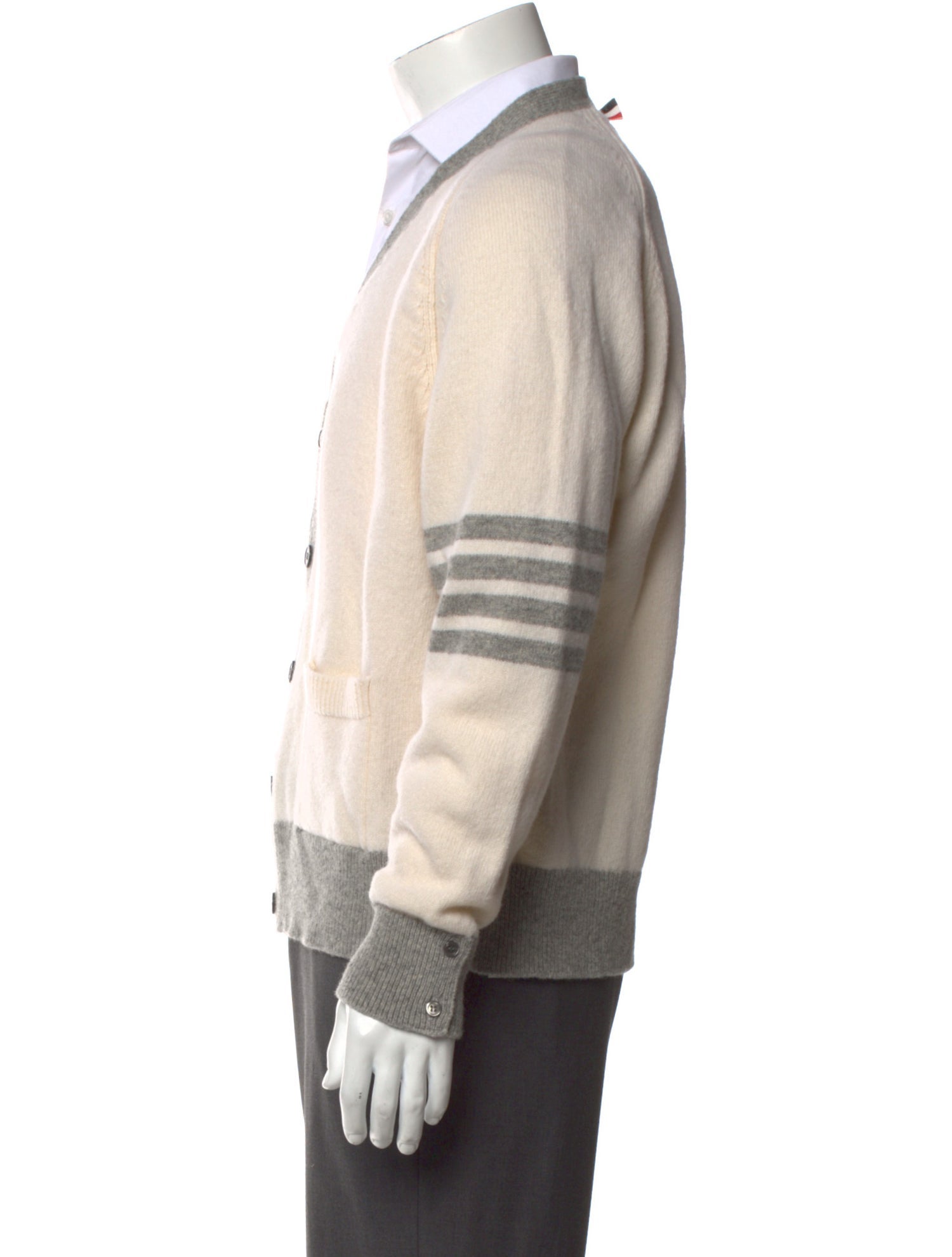 Thom Browne Wool Colorblock Pattern Cardigan