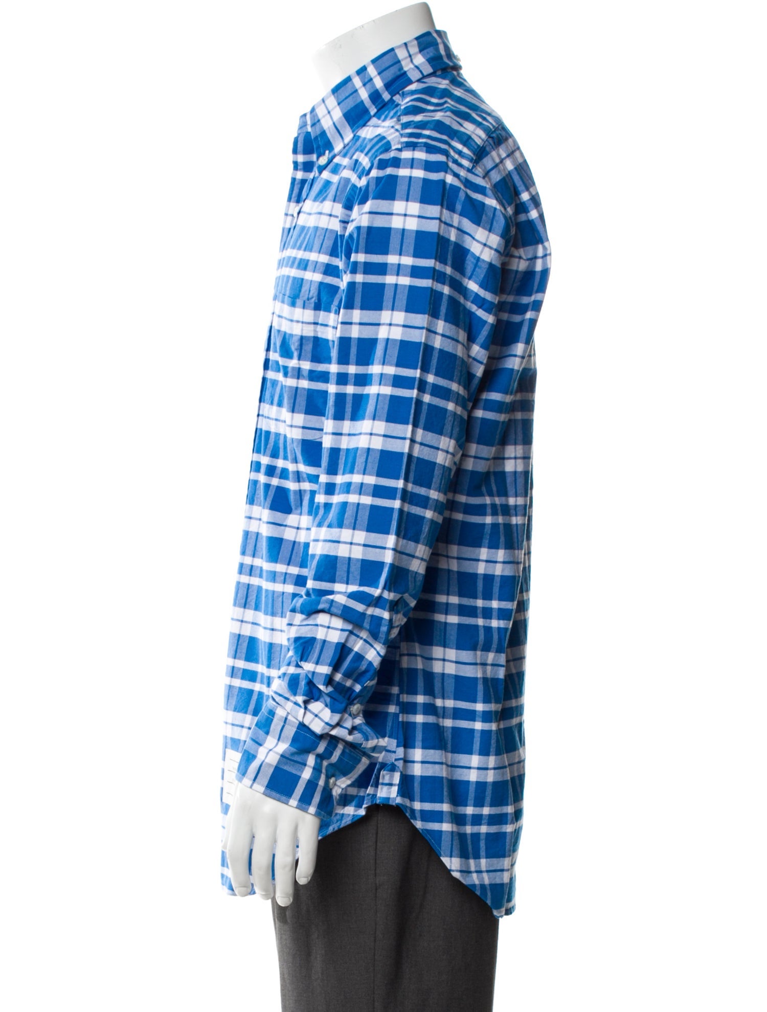 Thom Browne Plaid Print Long Sleeve Shirt