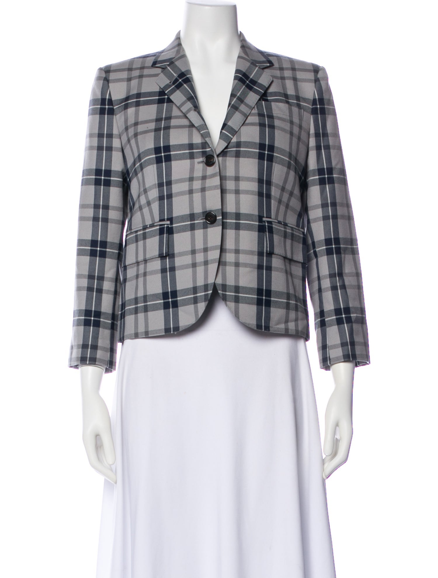 Thom Browne Linen Plaid Print Blazer w/ Tags