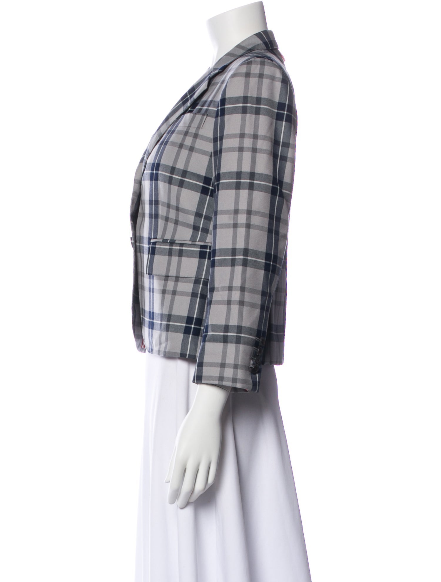 Thom Browne Linen Plaid Print Blazer w/ Tags