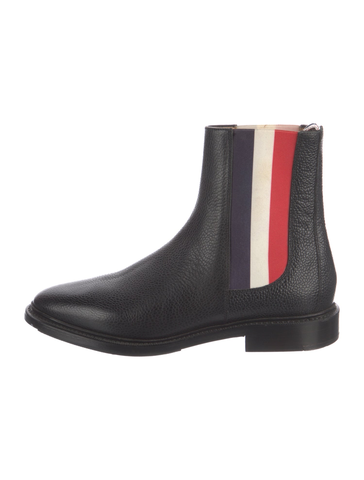 Thom Browne Leather Colorblock Pattern Chelsea Boots