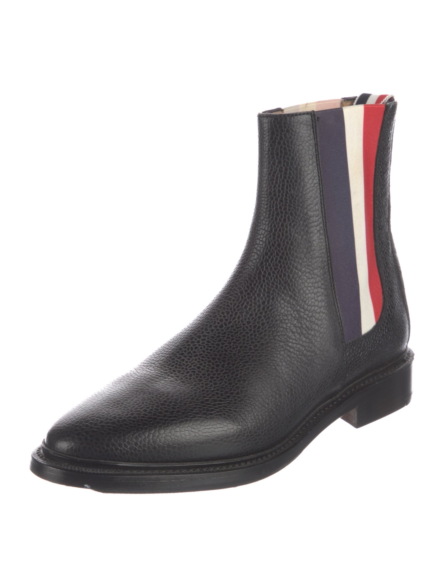 Thom Browne Leather Colorblock Pattern Chelsea Boots