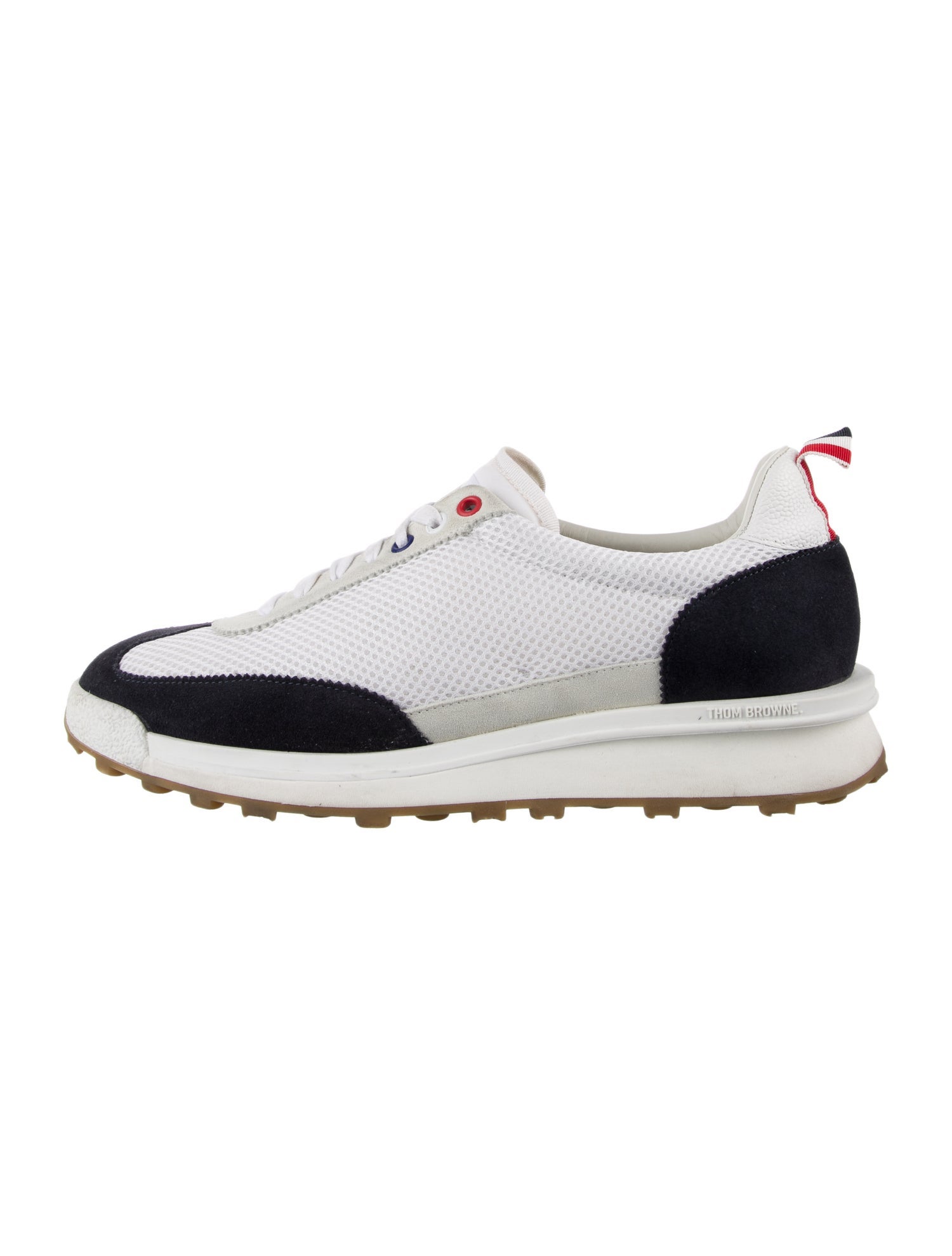 Thom Browne Leather Colorblock Pattern Athletic Sneakers