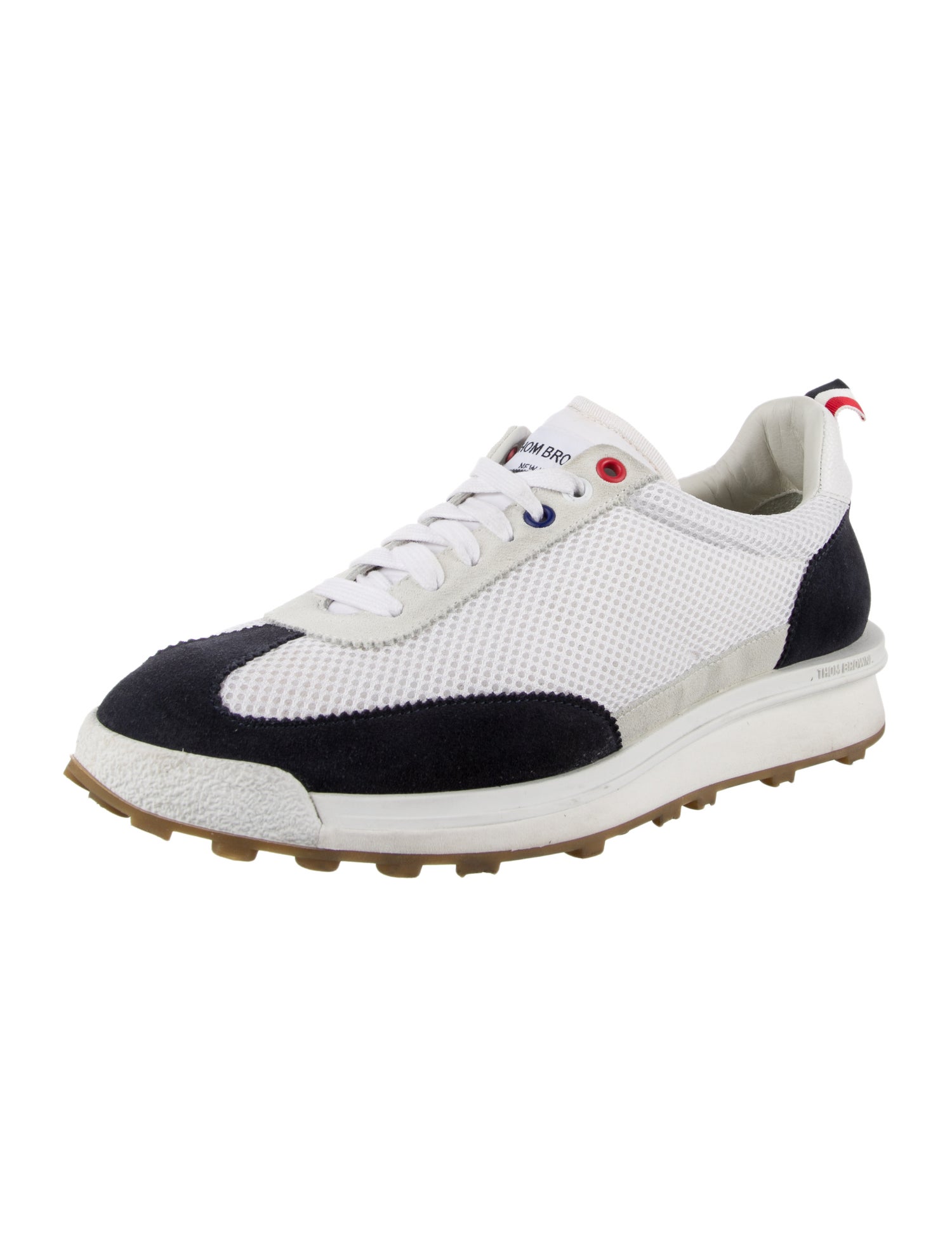 Thom Browne Leather Colorblock Pattern Athletic Sneakers