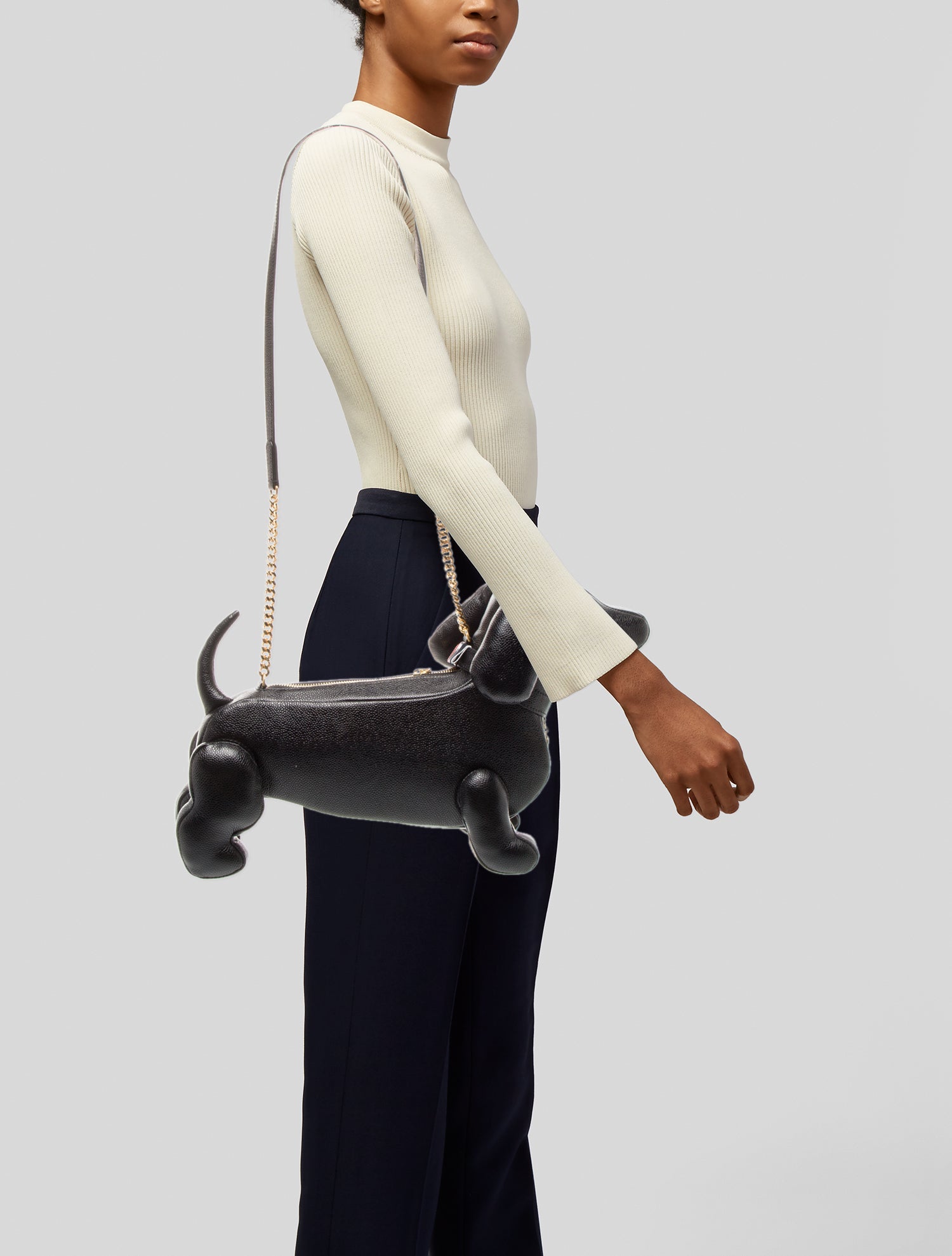 Thom Browne Leather Top Handle Bag