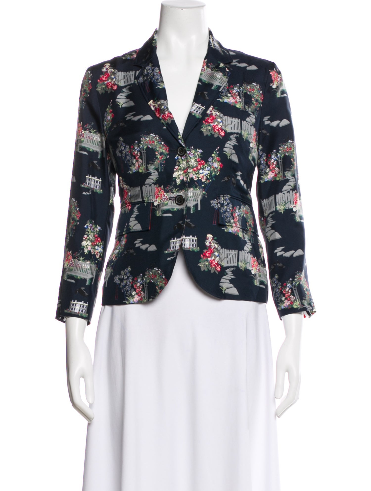 Thom Browne Silk Floral Print Blazer w/ Tags