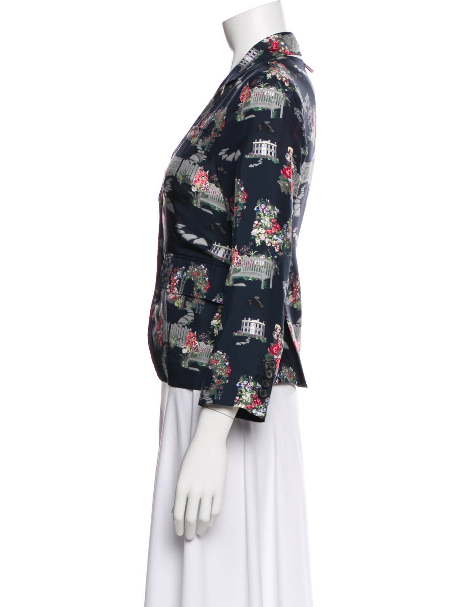 Thom Browne Silk Floral Print Blazer w/ Tags