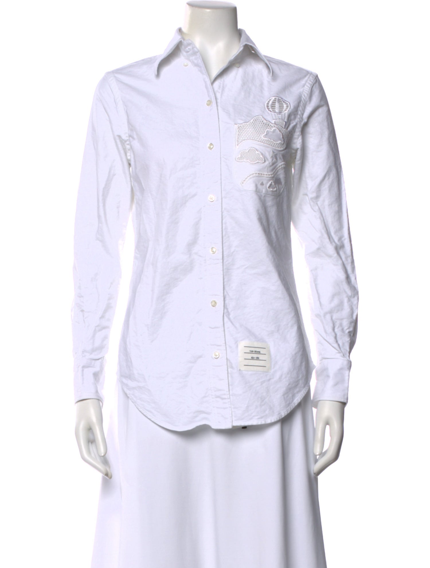 Thom Browne Long Sleeve Button-Up Top