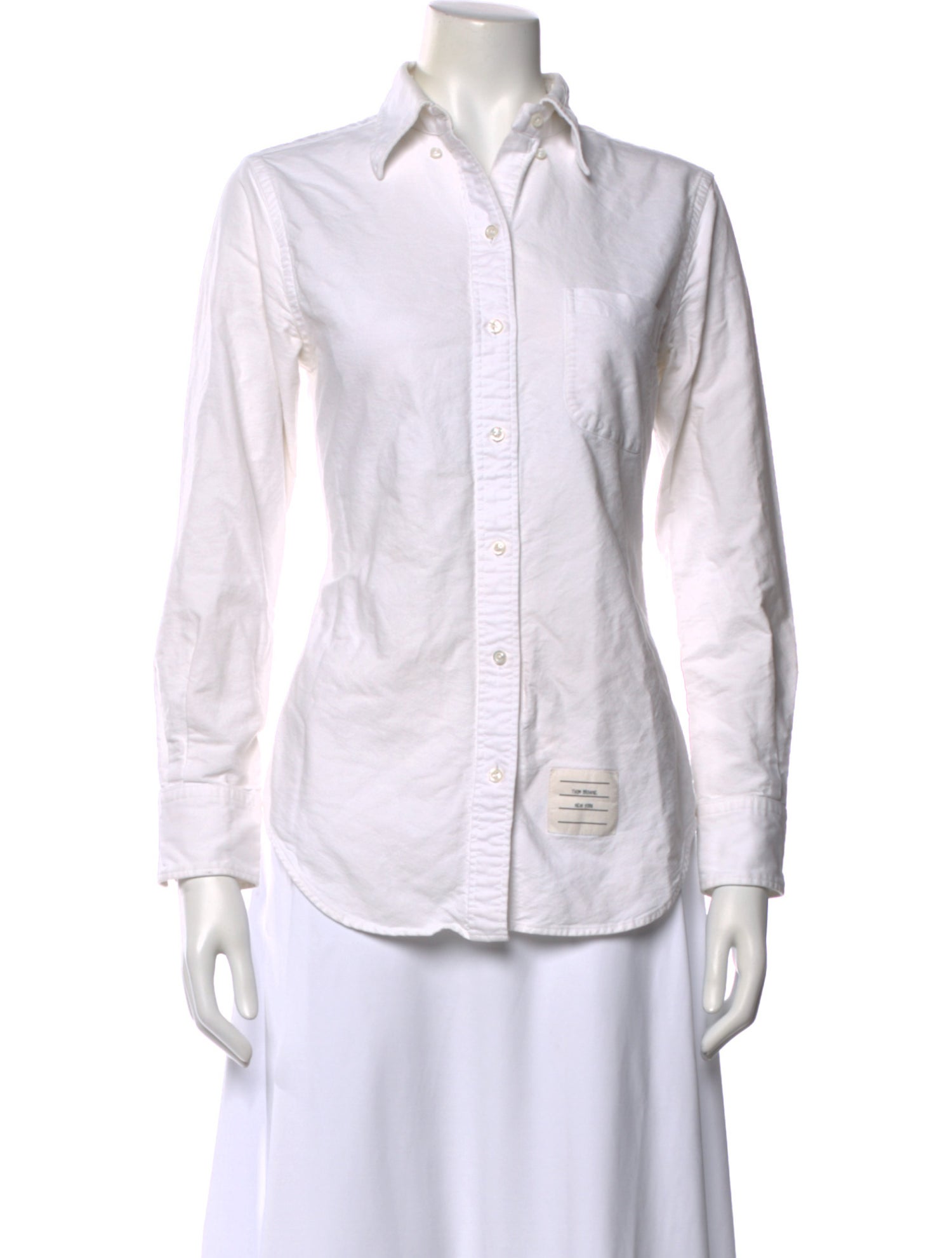 Thom Browne Long Sleeve Button-Up Top