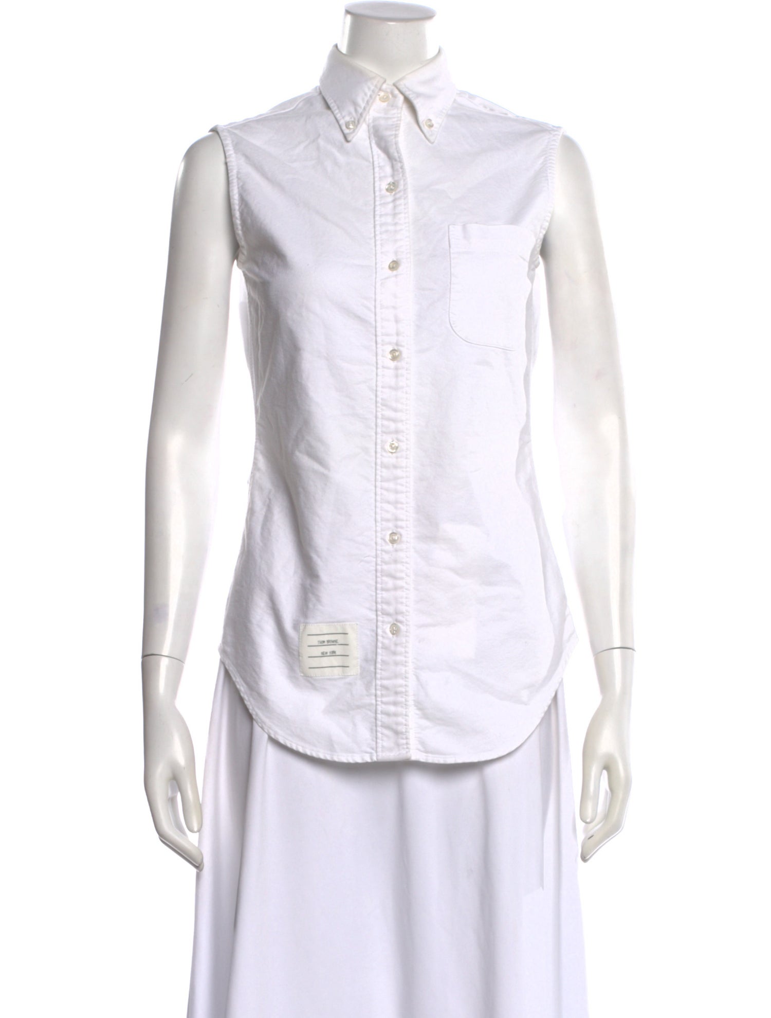 Thom Browne Sleeveless Button-Up Top