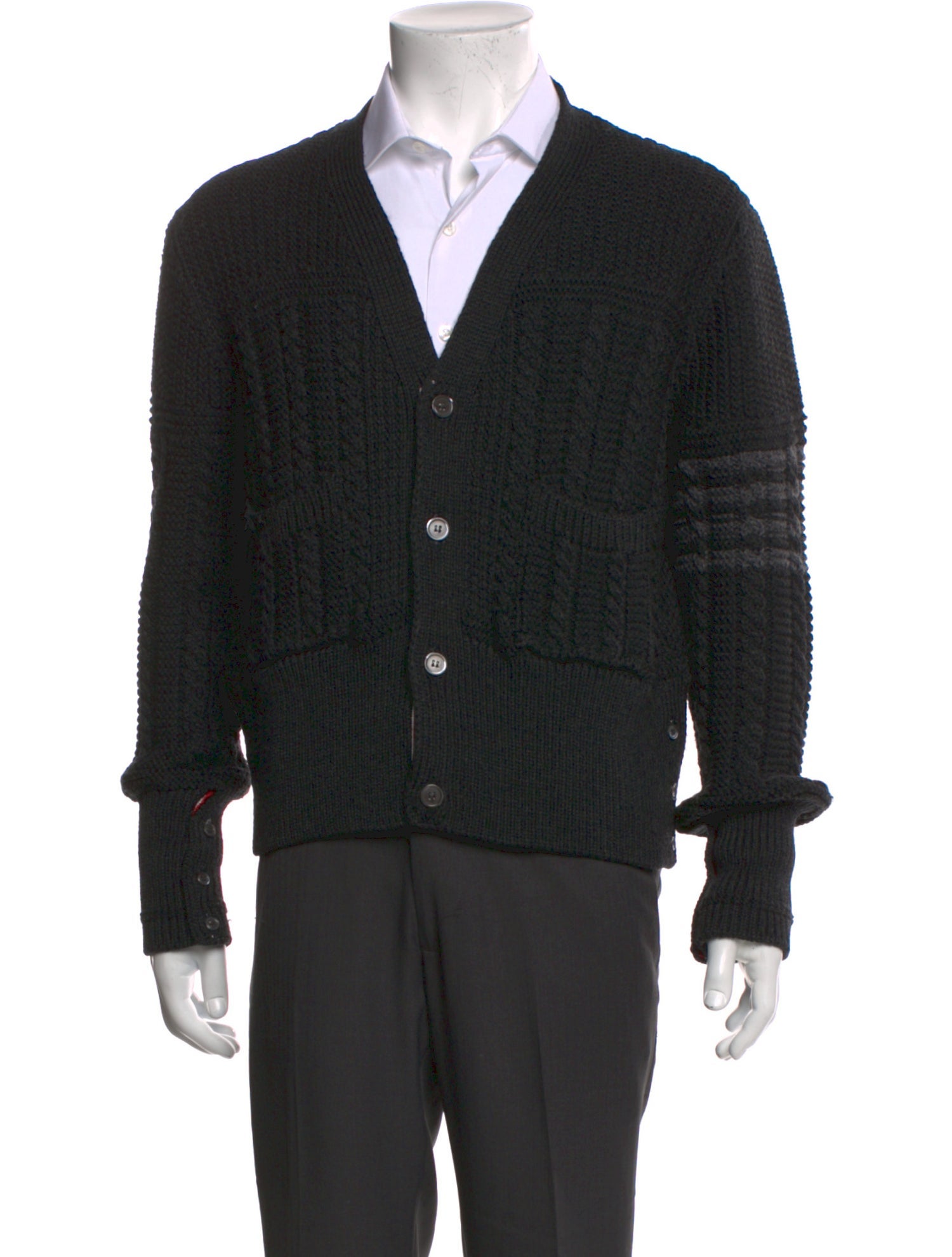 Thom Browne Merino Wool V-Neck Cardigan