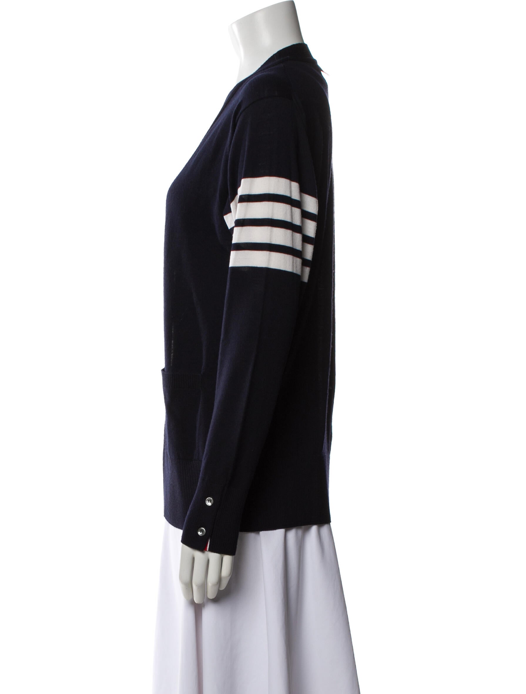 Thom Browne 4 Bar Stripe Wool Cardigan