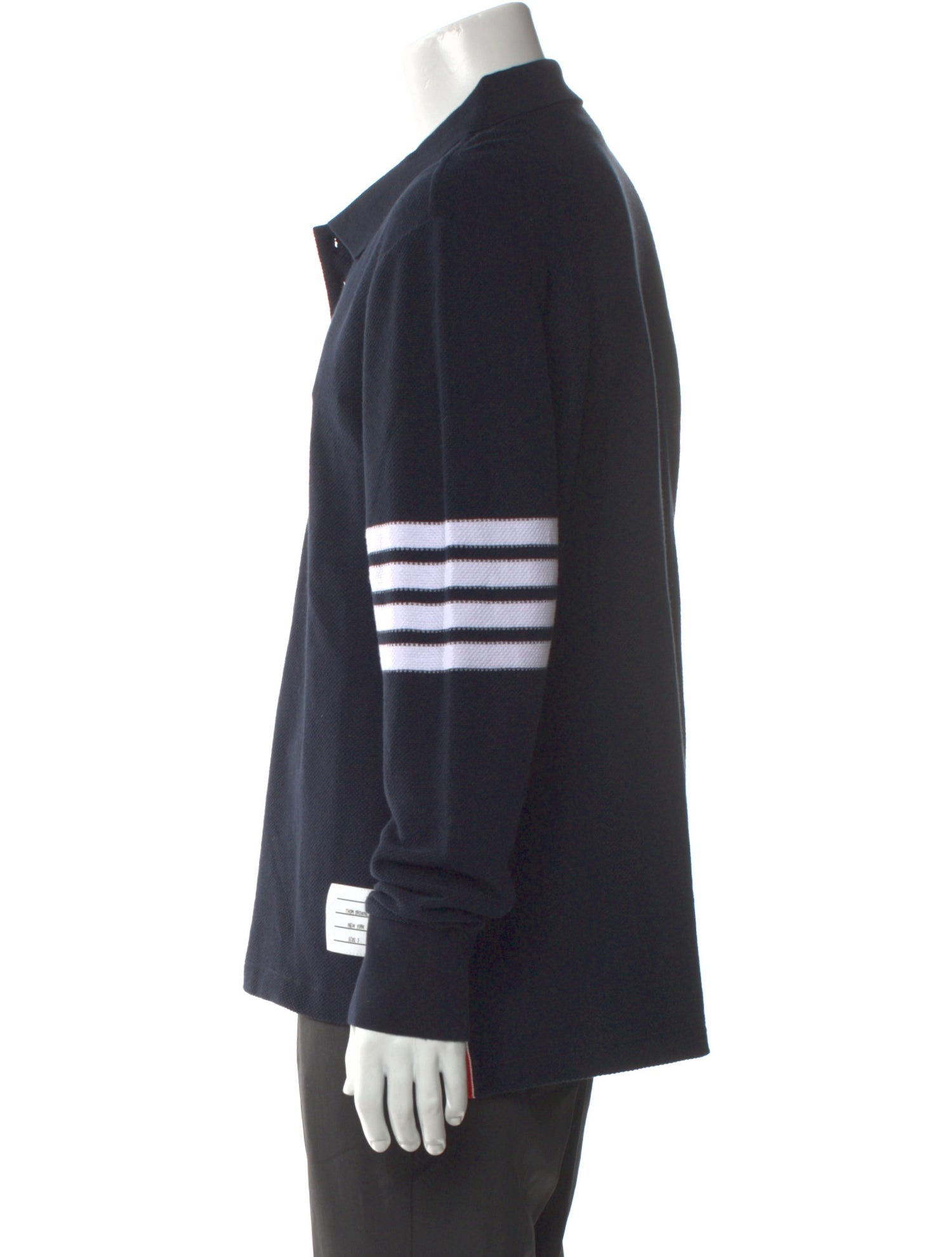 Thom Browne 4-Bar Pique Mock Neck Polo Sweater w/ Tags