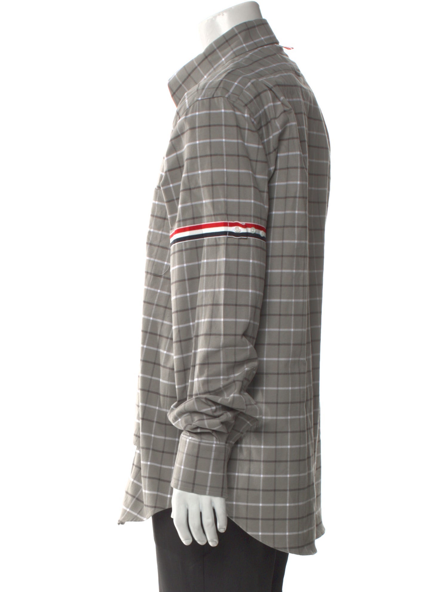 Thom Browne Plaid Print Long Sleeve Shirt