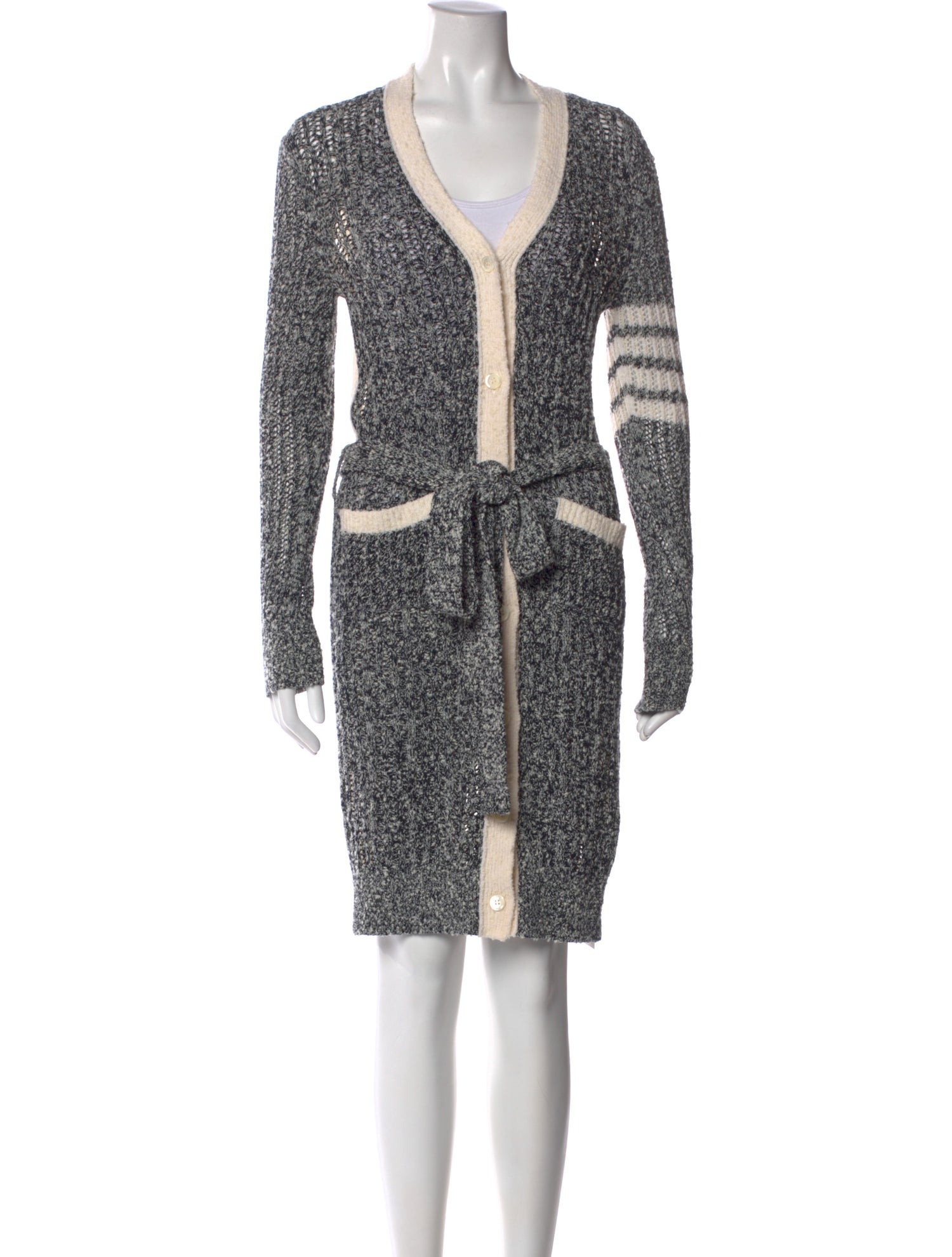 Thom Browne Wool Colorblock Pattern Sweater