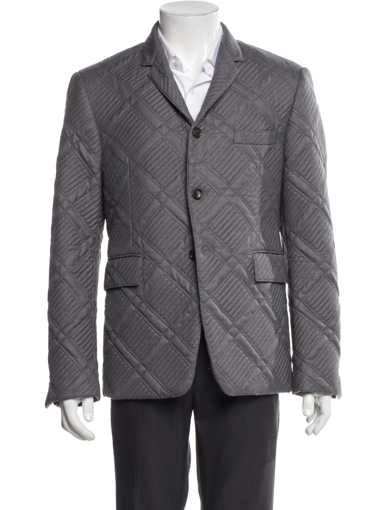 Thom Browne Quilted Pattern Wool Blazer