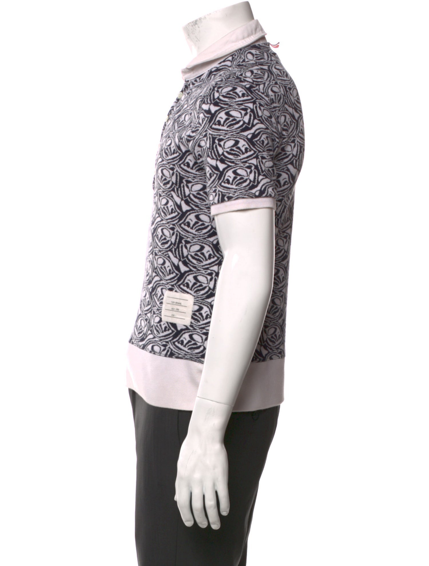 Thom Browne Printed Crew Neck Polo Shirt