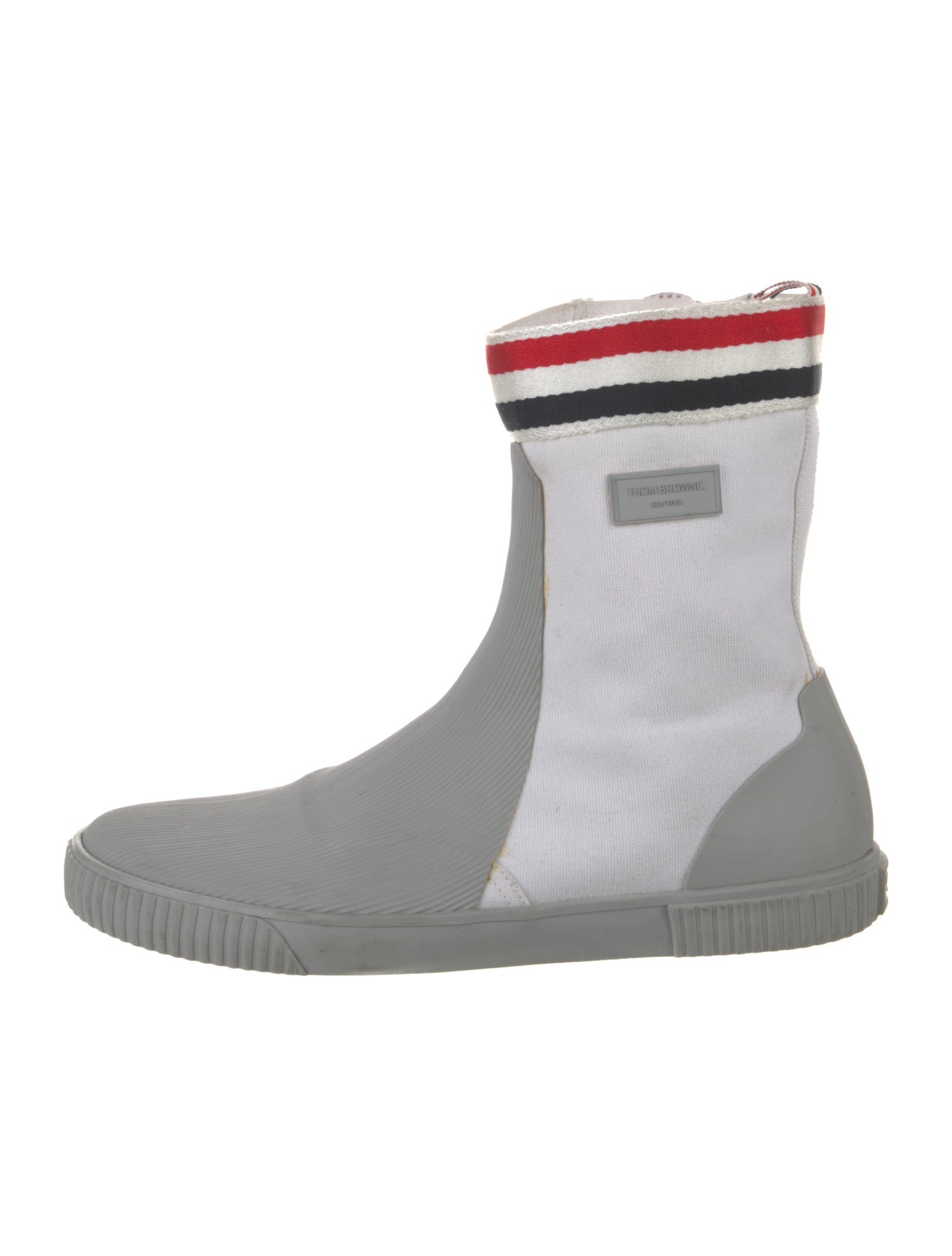Thom Browne Canvas Colorblock Pattern Sock Boots