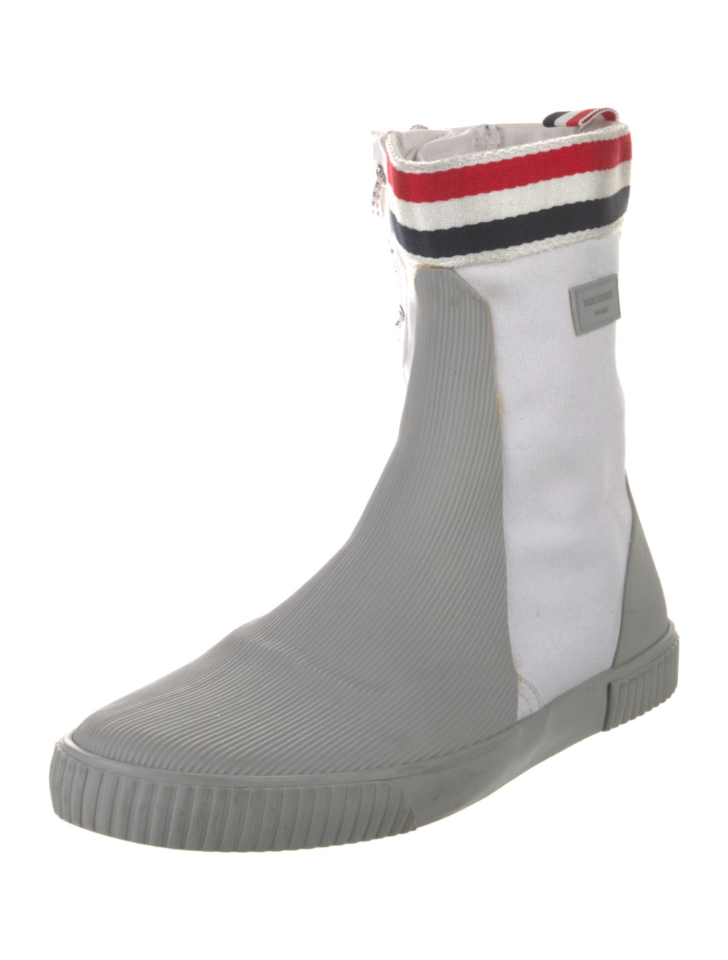 Thom Browne Canvas Colorblock Pattern Sock Boots