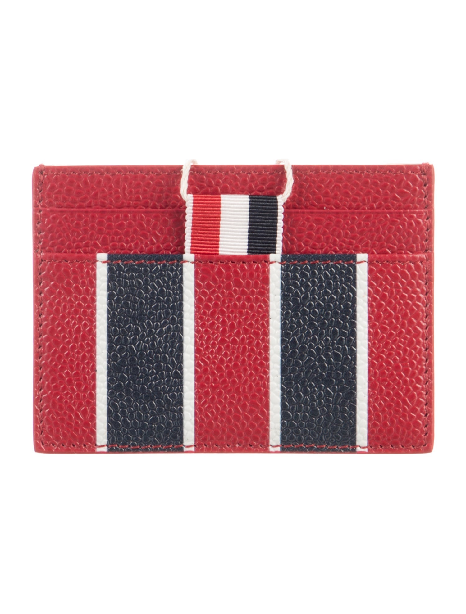 Thom Browne Leather Striped Card Holder w/ Tags