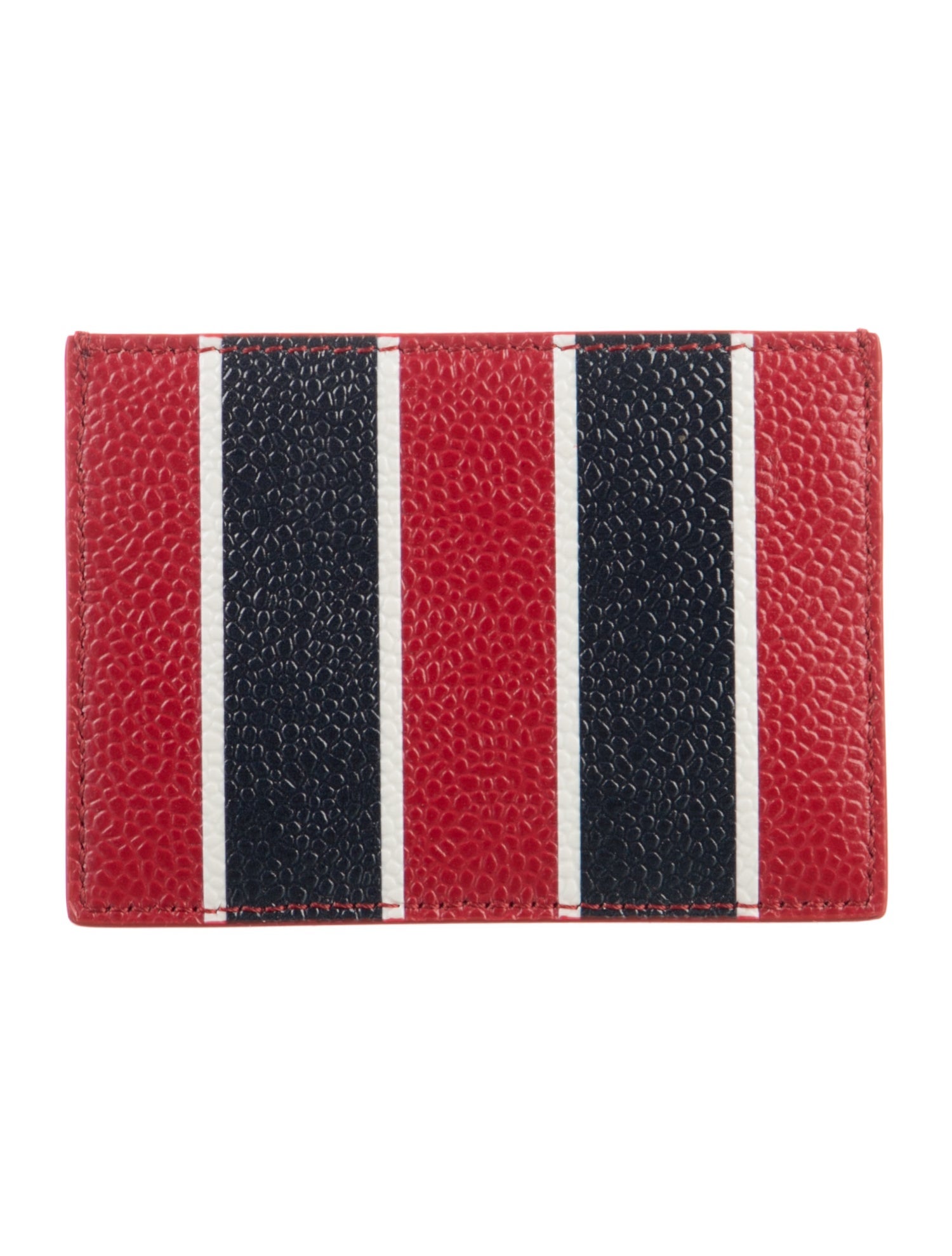 Thom Browne Leather Striped Card Holder w/ Tags