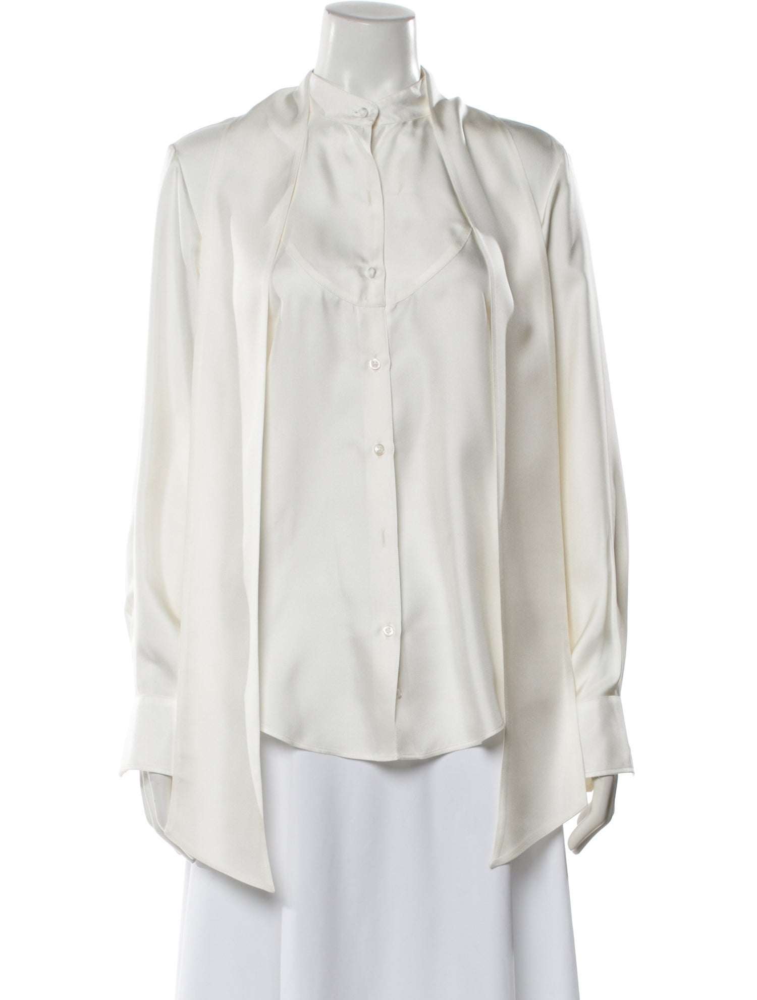 Thom Browne Silk Long Sleeve Blouse