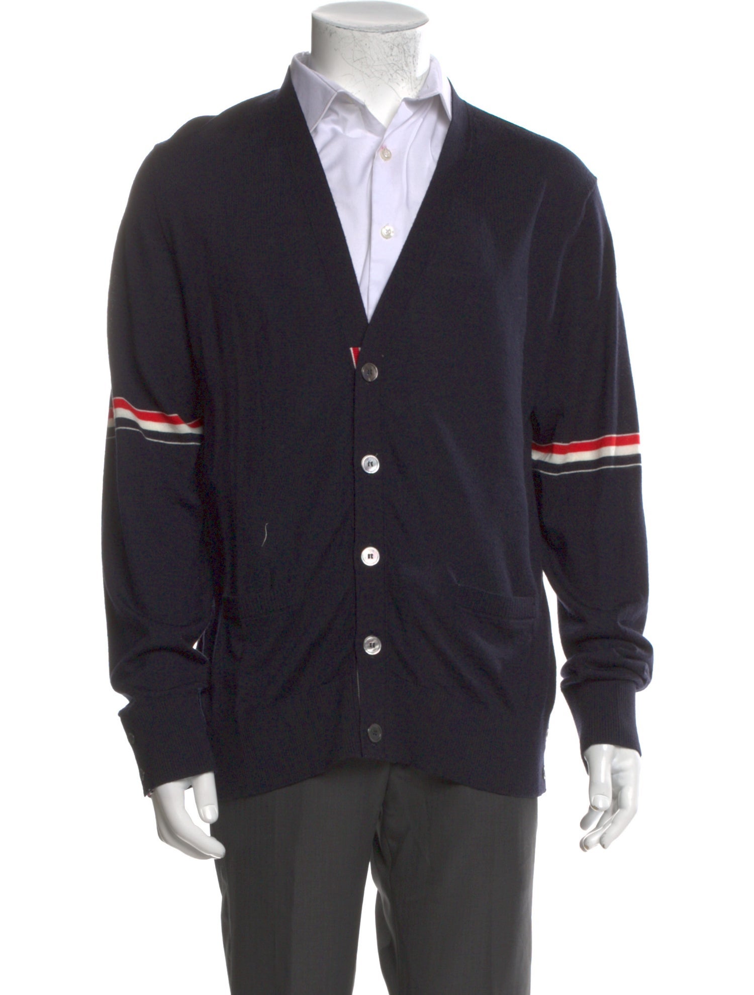 Thom Browne Virgin Wool Colorblock Pattern Cardigan w/ Tags