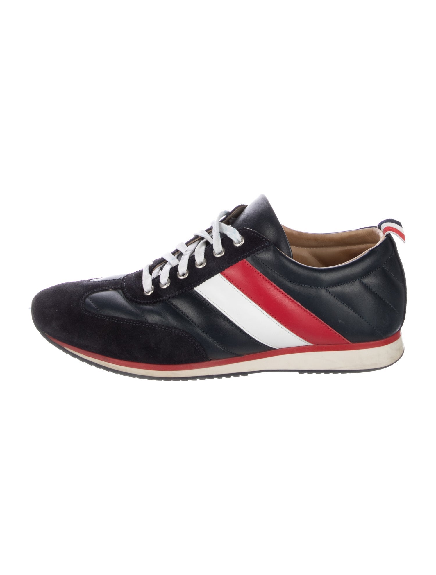 Thom Browne Leather Colorblock Pattern Sneakers