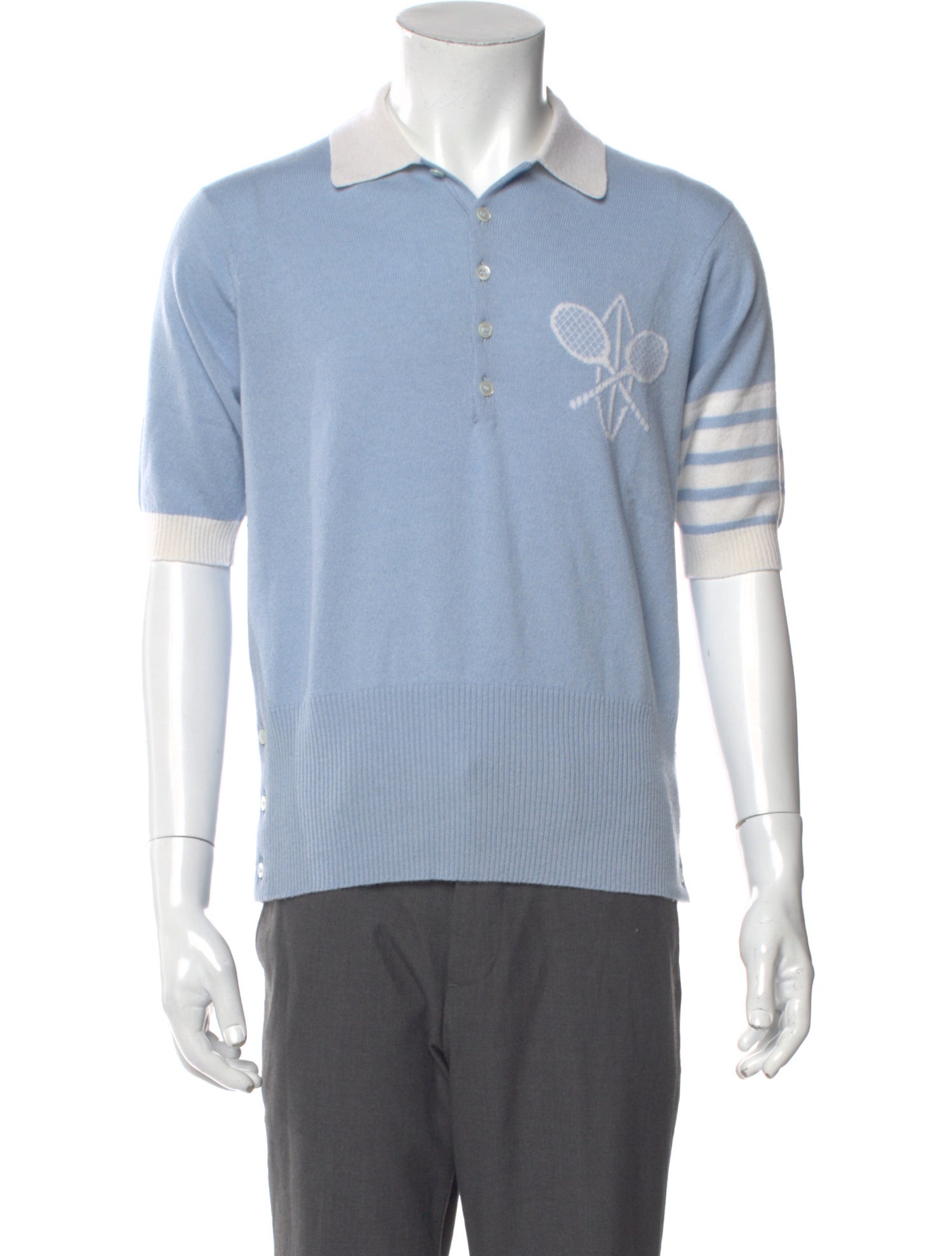 Thom Browne Cashmere Collar Polo Sweater