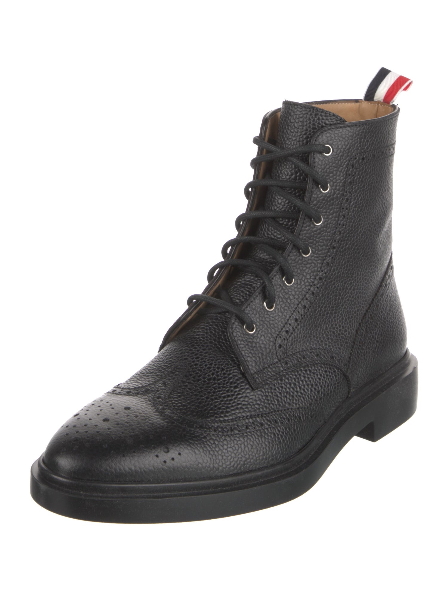 Thom Browne Leather Lasercut Accents Combat Boots