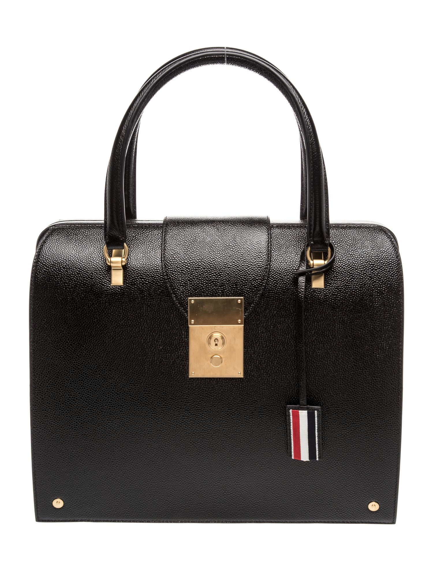 Thom Browne Leather Top Handle Bag