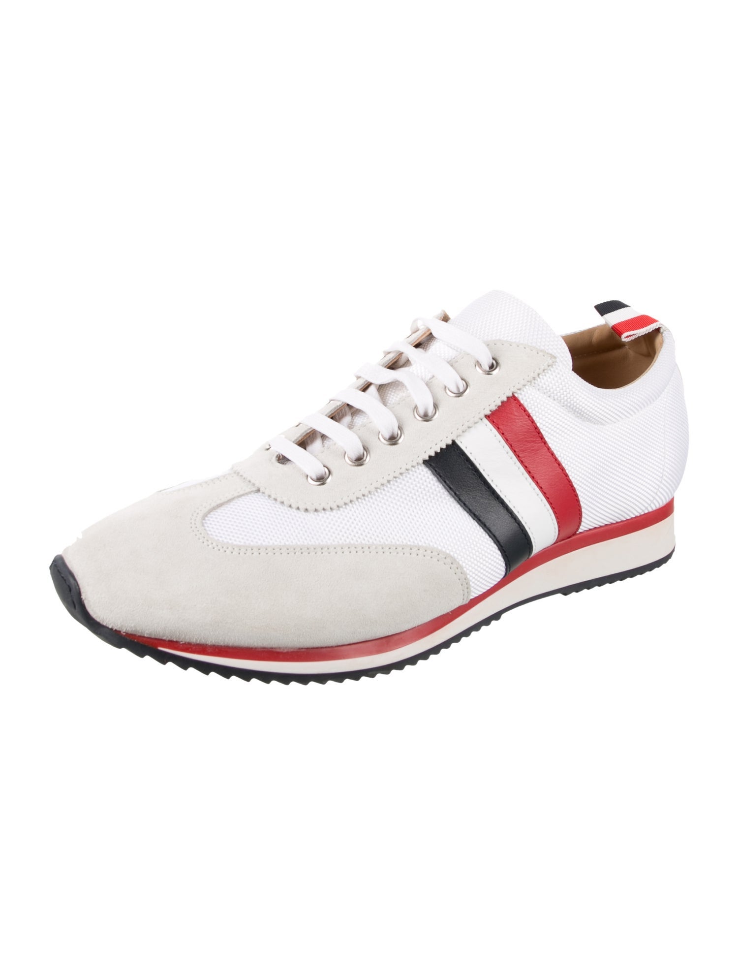 Thom Browne Leather Colorblock Pattern Sneakers
