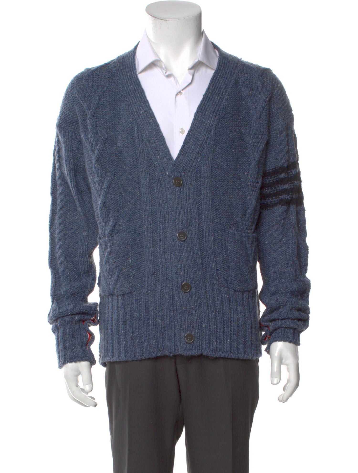 Thom Browne Wool V-Neck Cardigan