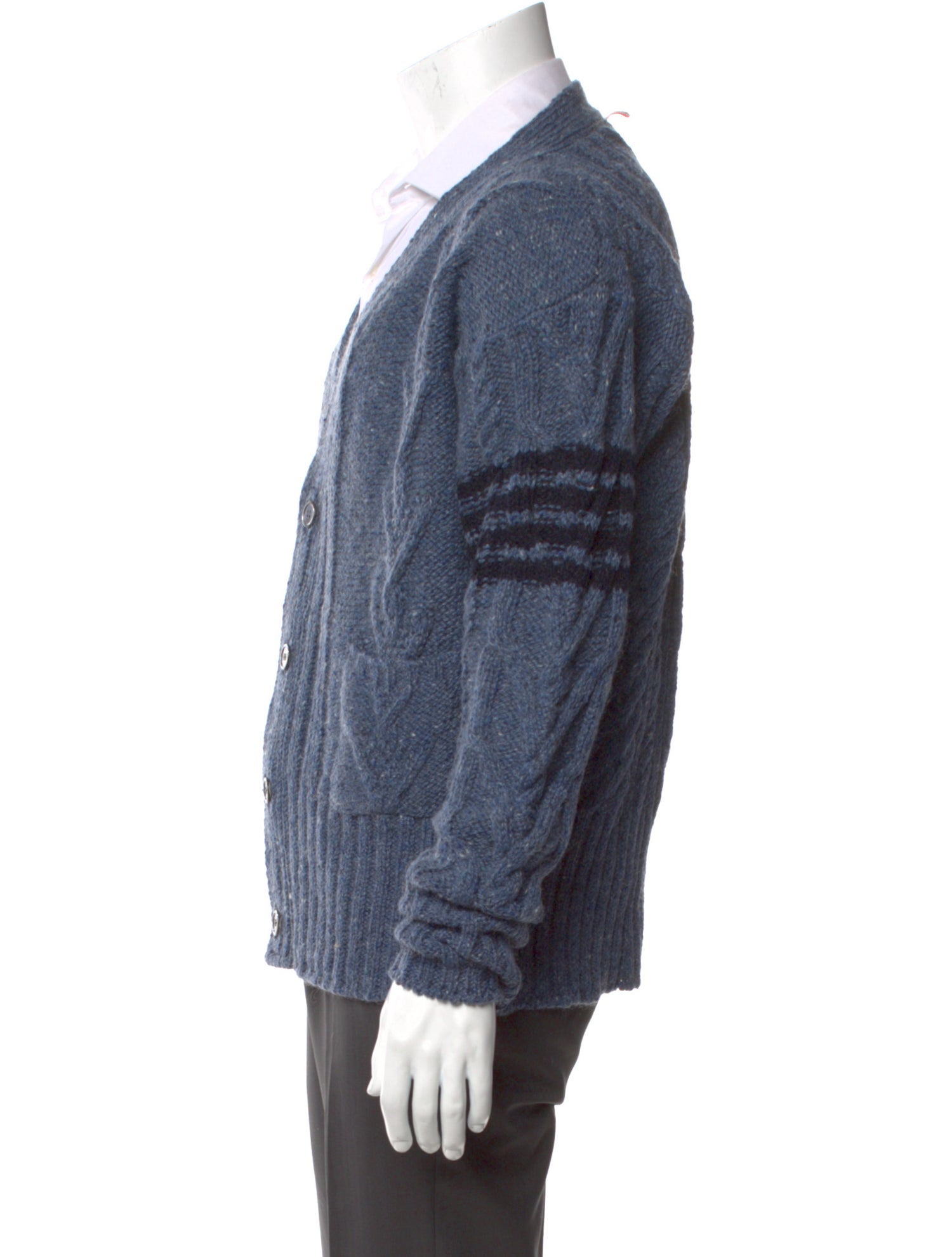 Thom Browne Wool V-Neck Cardigan