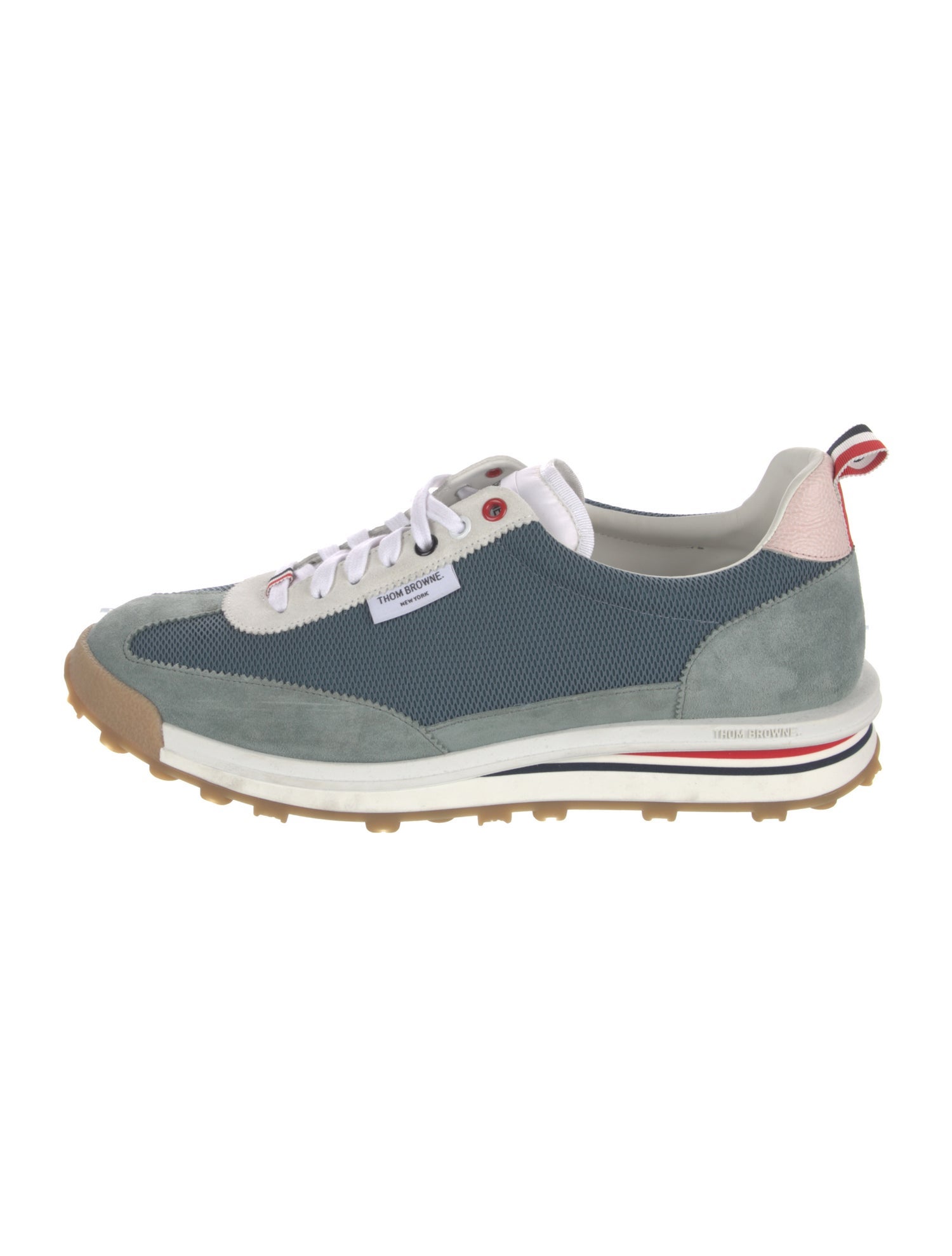 Thom Browne Suede Colorblock Pattern Sneakers