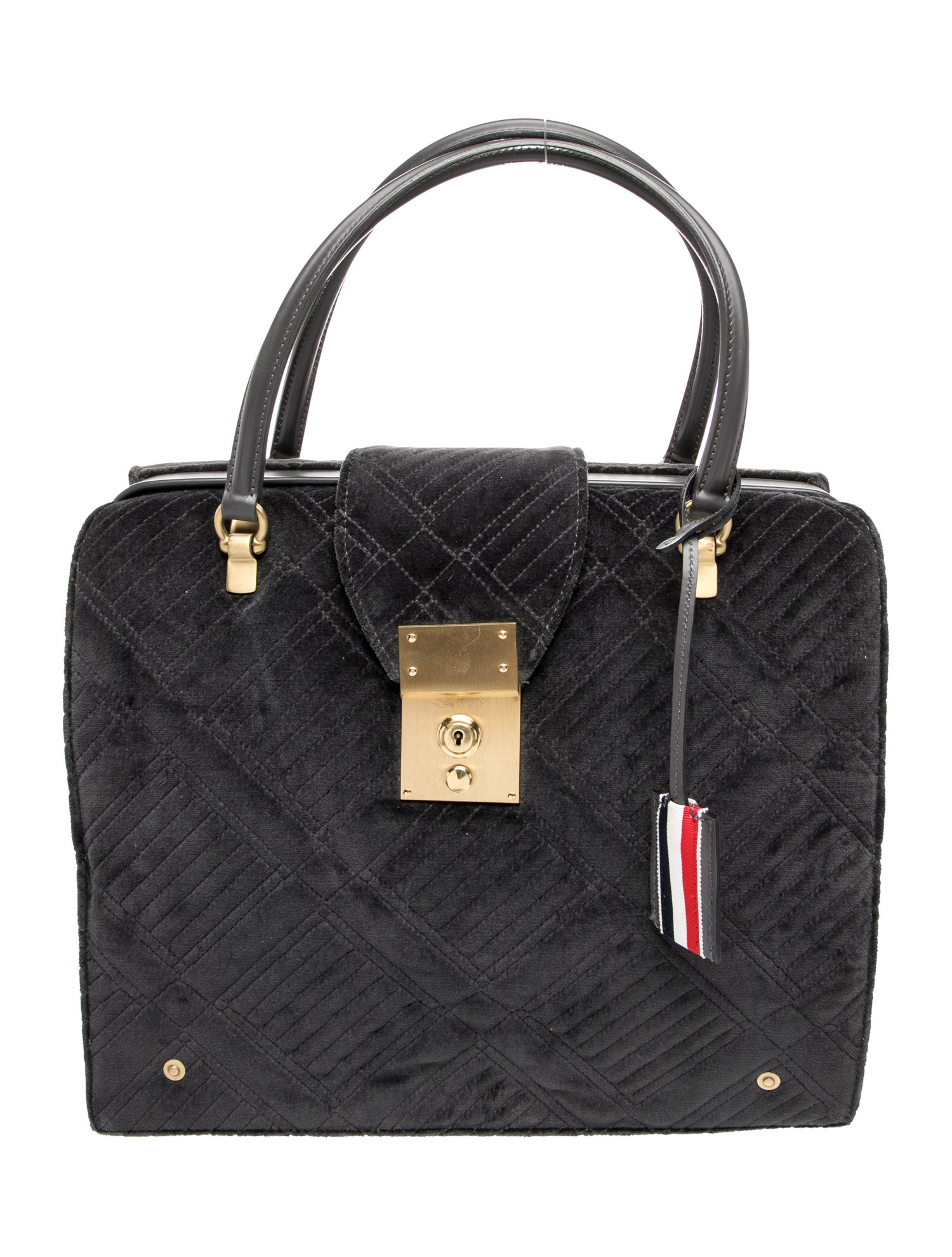 Thom Browne Velvet Top Handle Bag