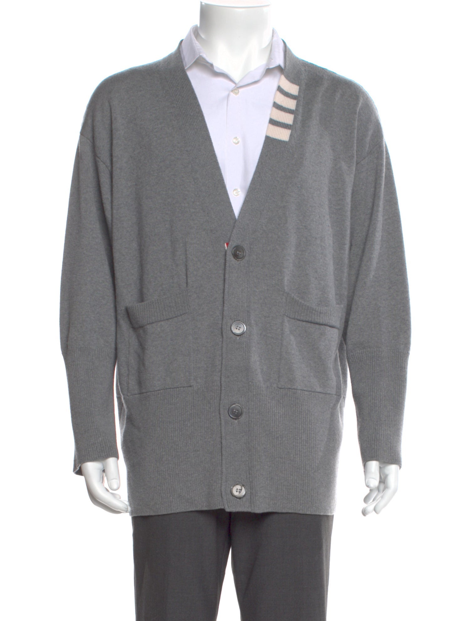 Thom Browne Merino Wool V-Neck Cardigan