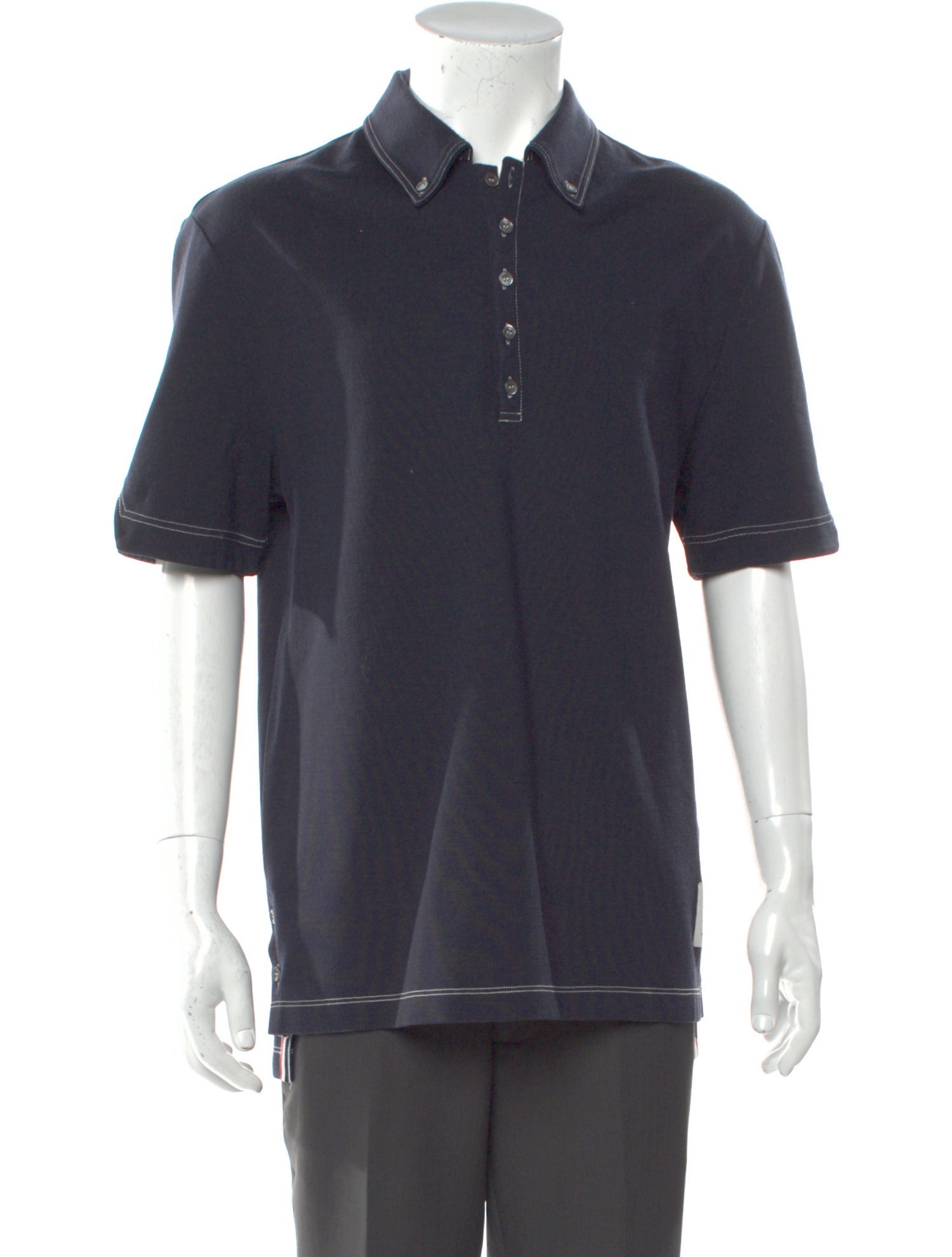 Thom Browne Wool V-Neck Polo Shirt
