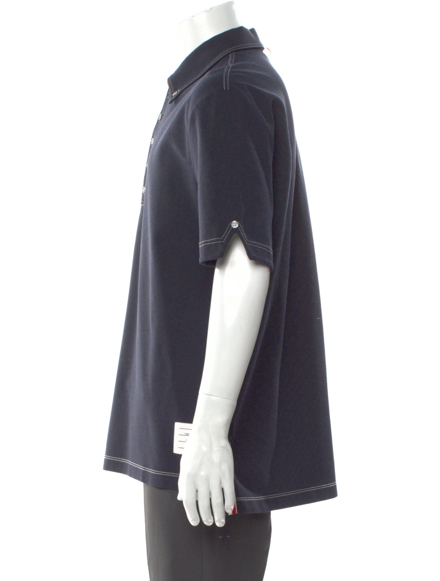 Thom Browne Wool V-Neck Polo Shirt