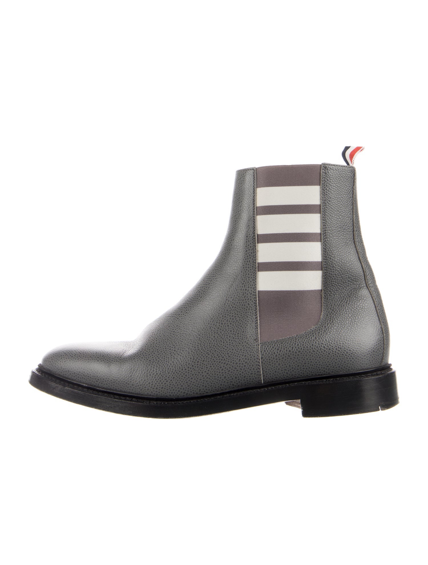 Thom Browne Leather Striped Chelsea Boots